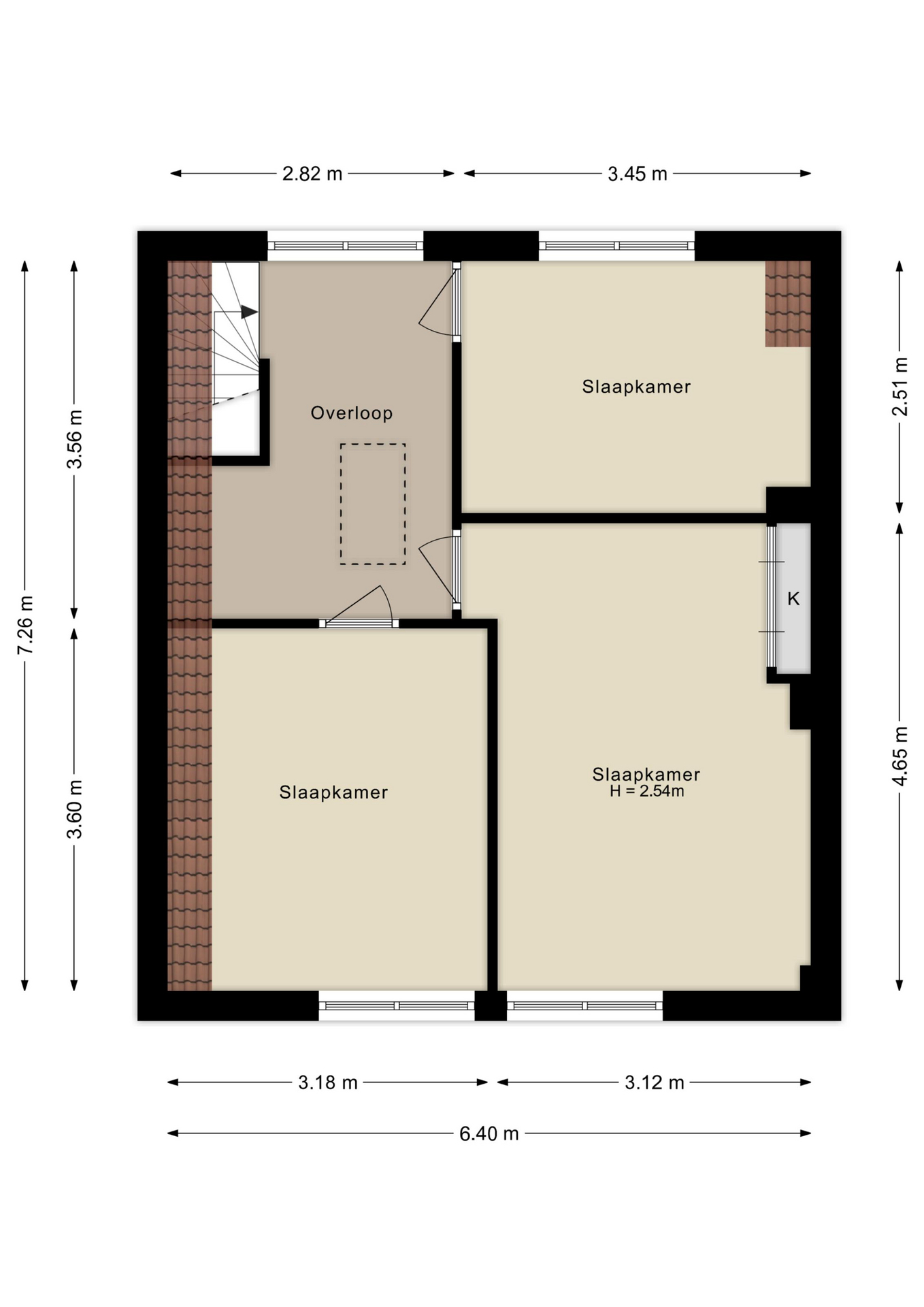 Eerste verdieping woonhuis
