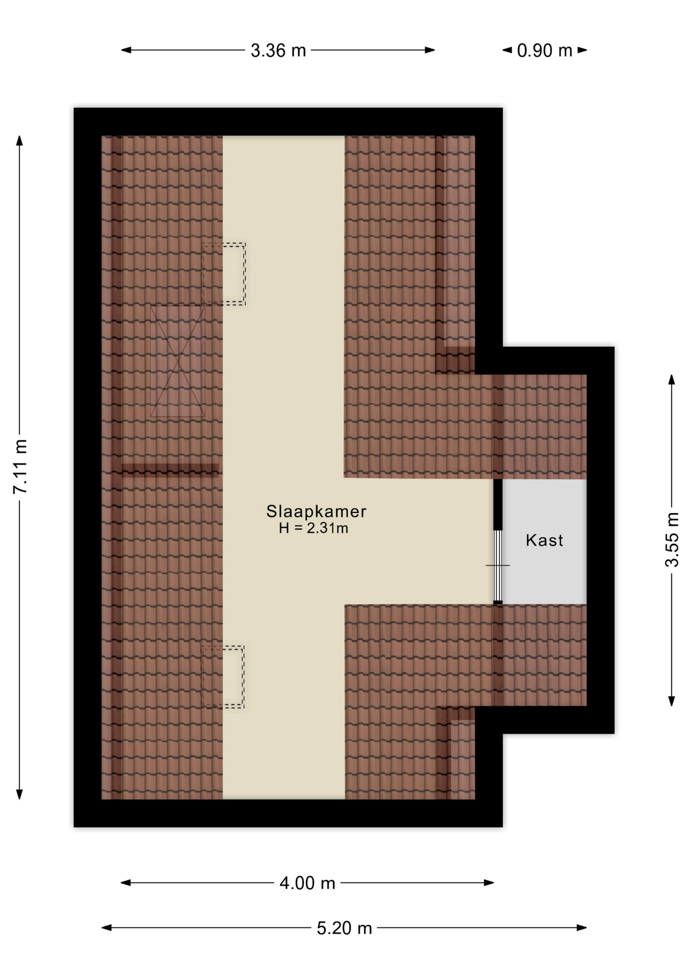 Tweede verdieping woonhuis
