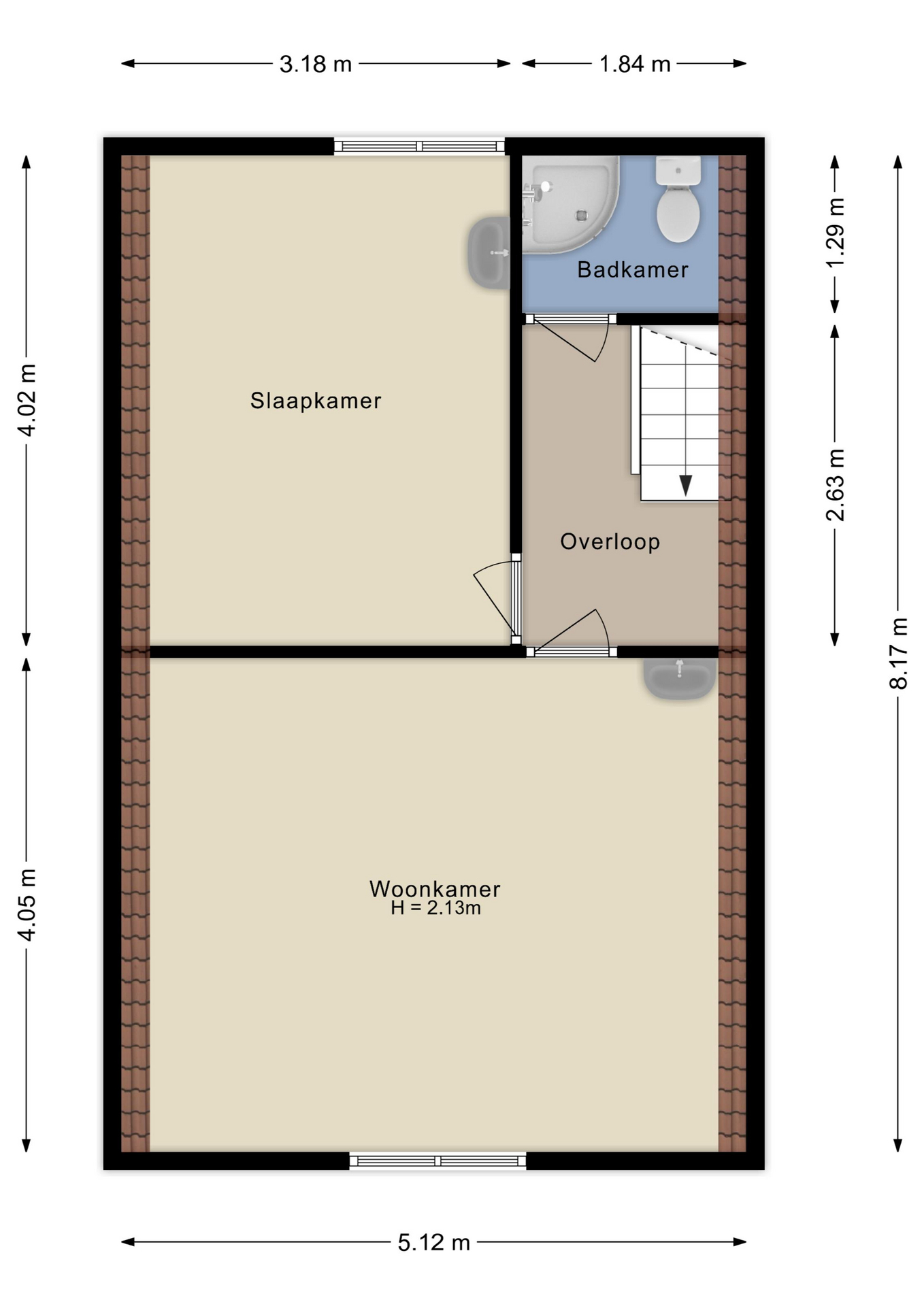 Eerste verdieping bijgebouw