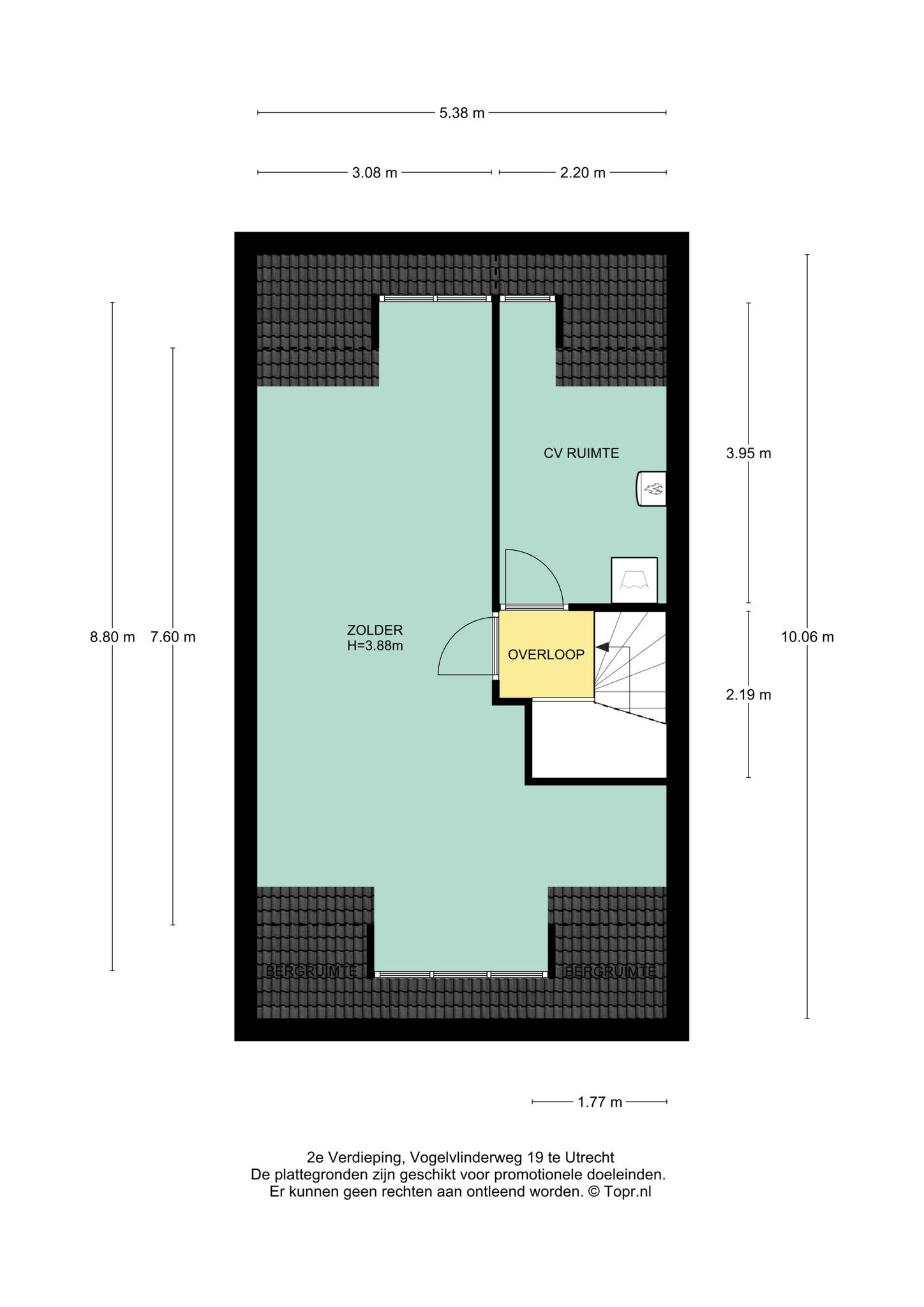 Plattegrond Tweede verdieping
