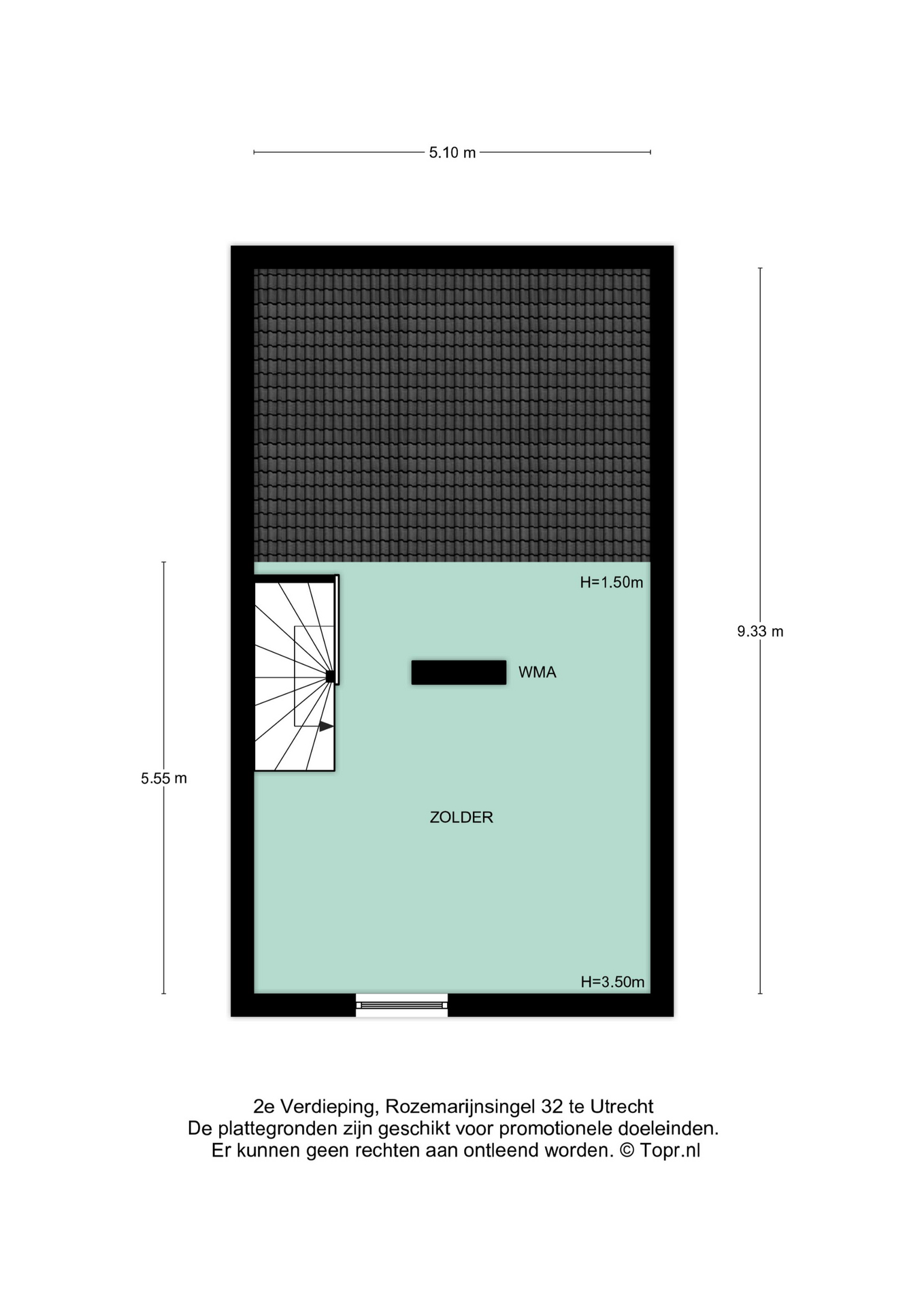 Plattegrond Tweede verdieping