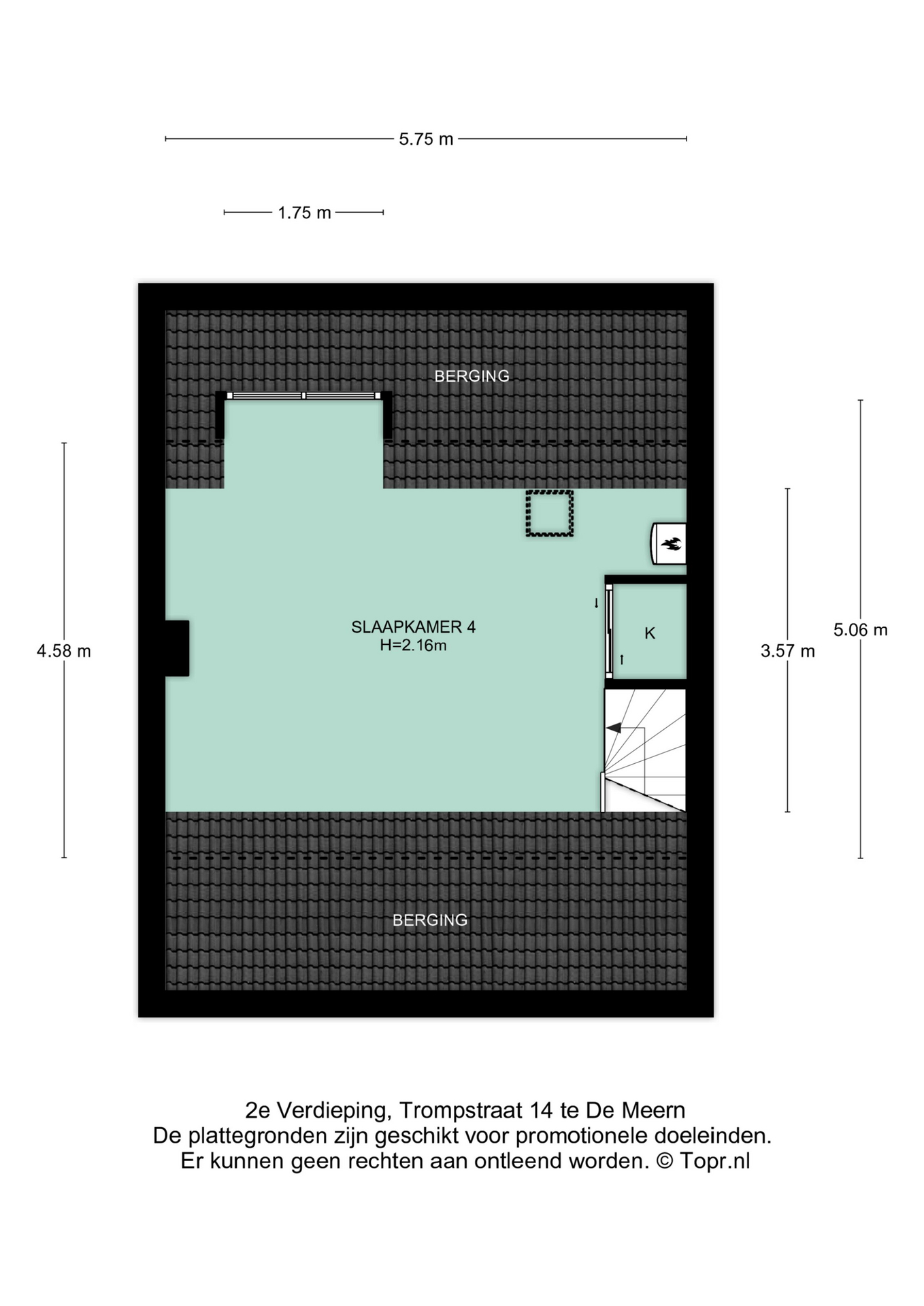 Plattegrond Tweede verdieping