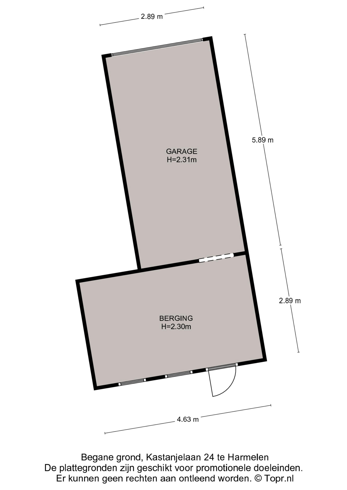 Plattegrond Garage/Berging