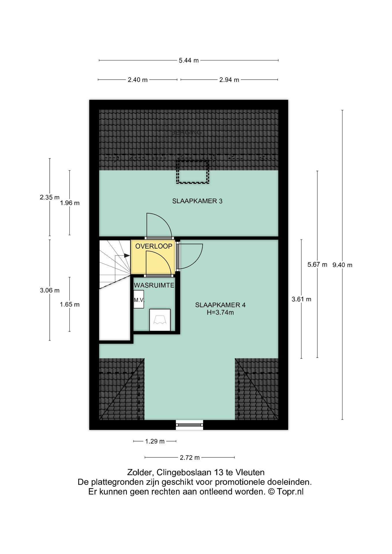 Plattegrond Tweede verdieping