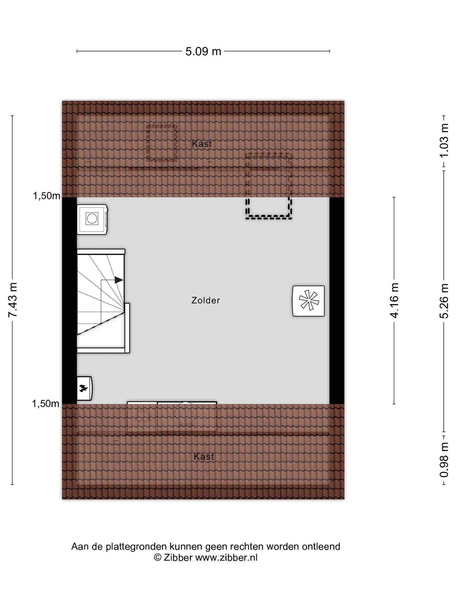 Plattegrond tweede verdieping