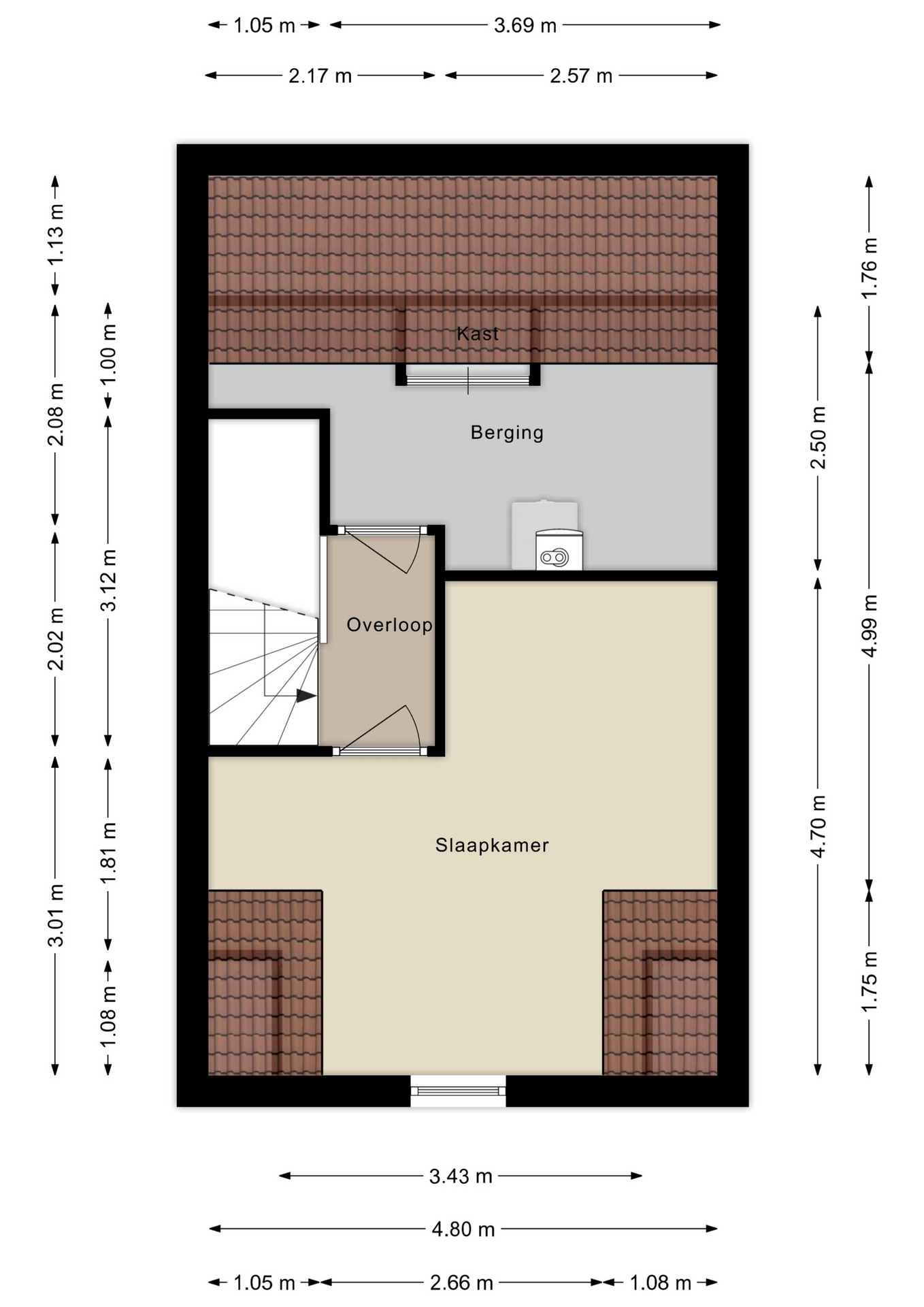 Plattegrond tweede verdieping