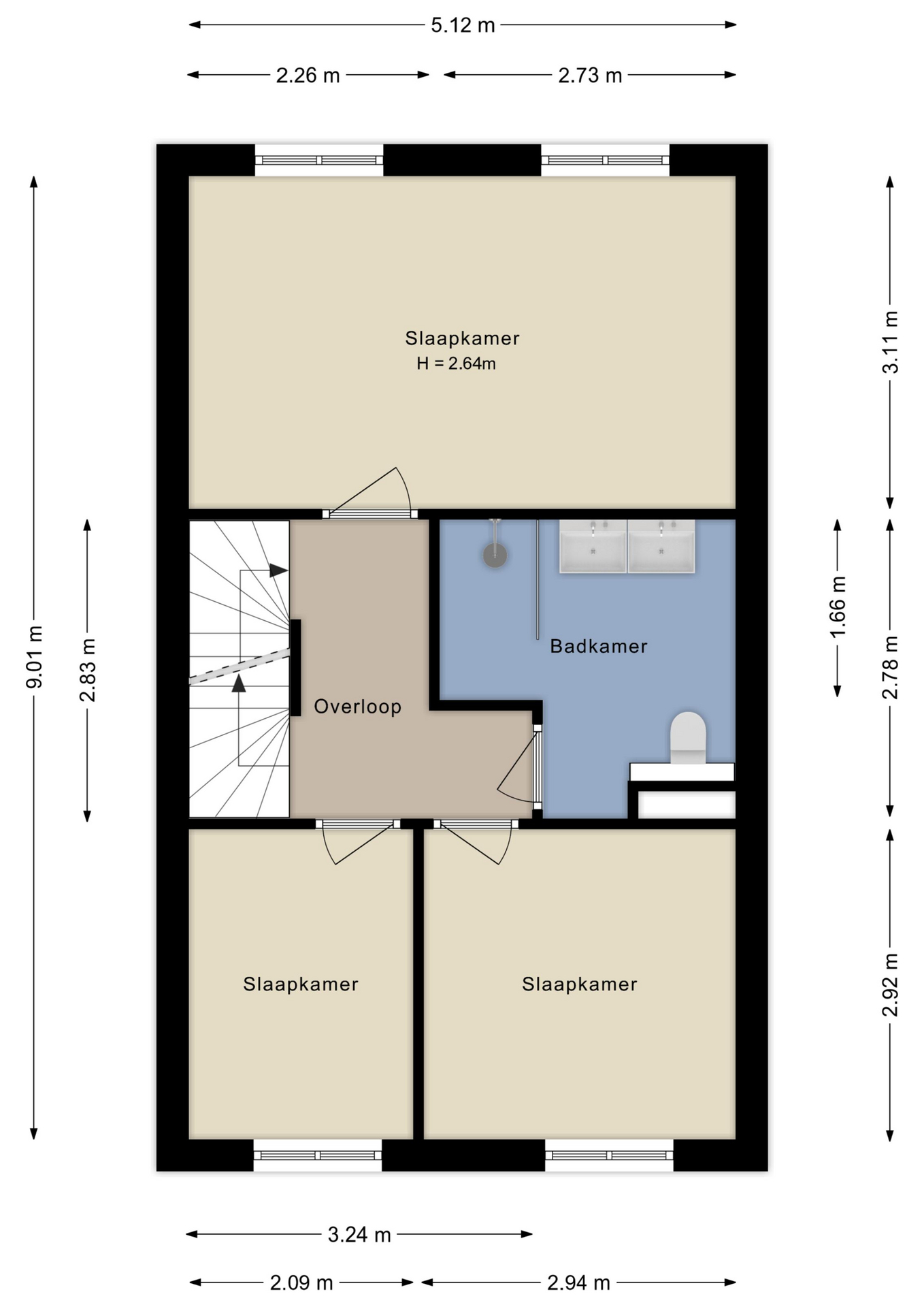 Plattegrond eerste verdieping