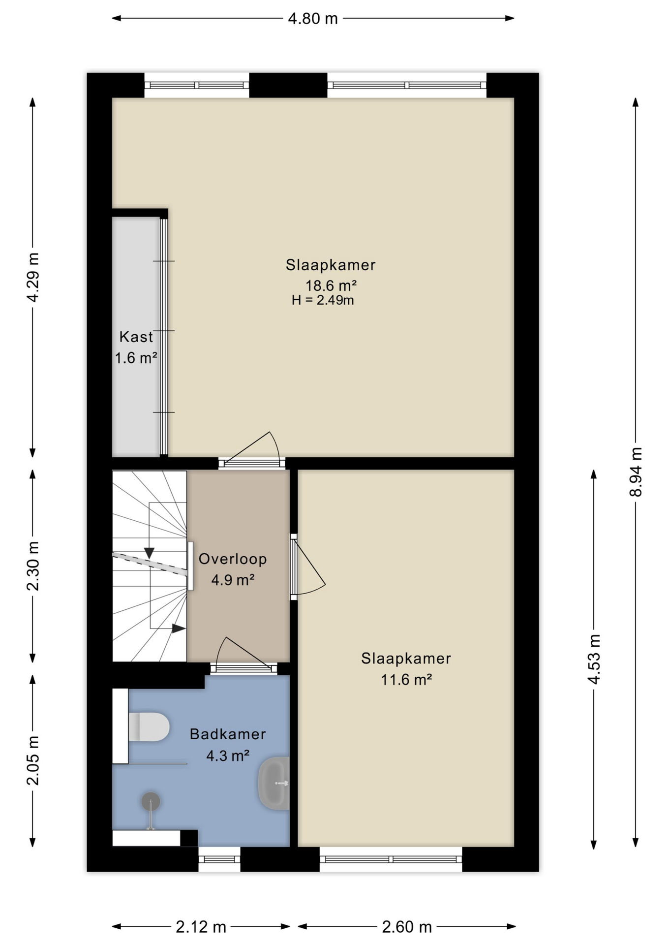 Plattegrond eerste verdieping
