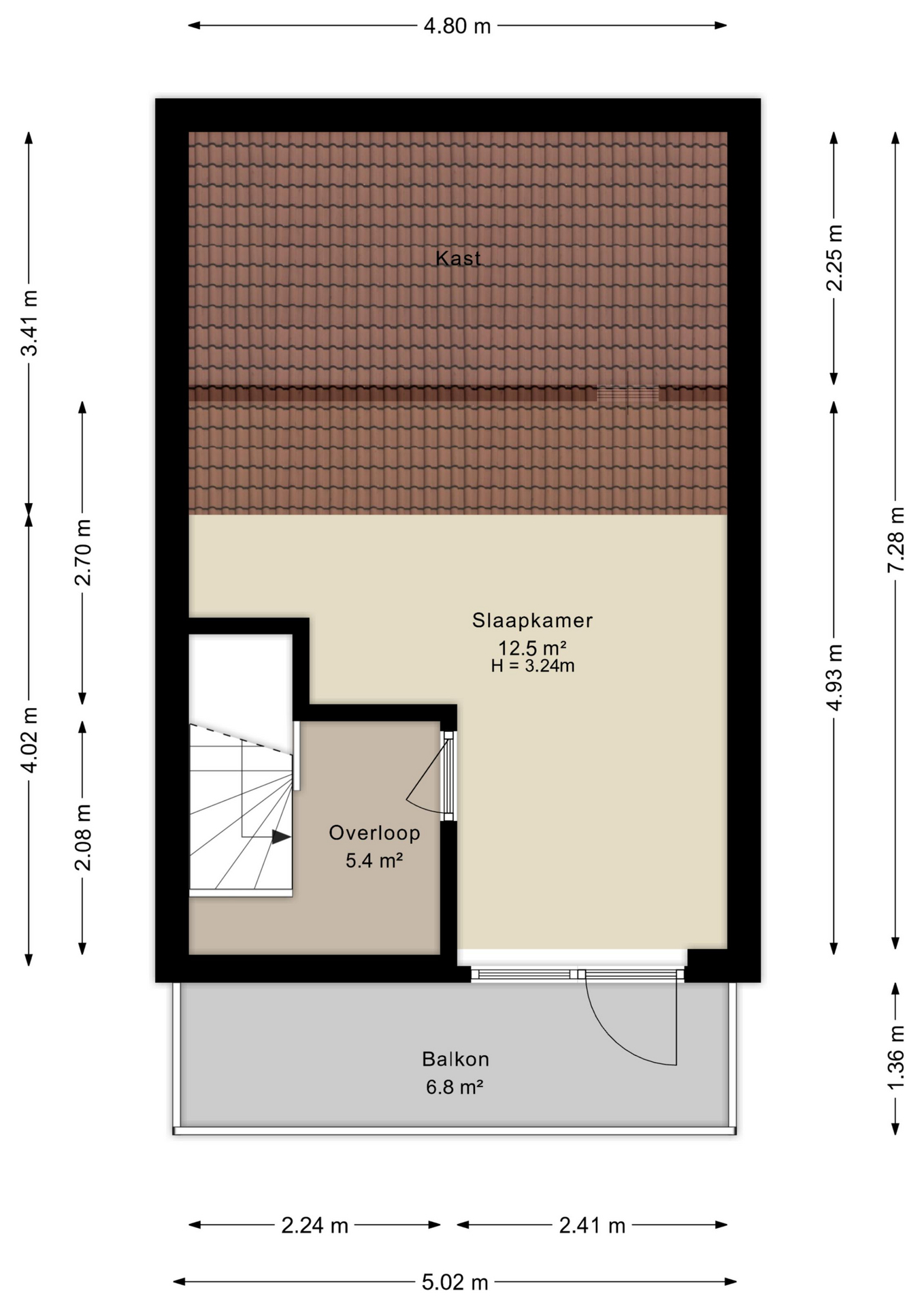 Plattegrond tweede verdieping