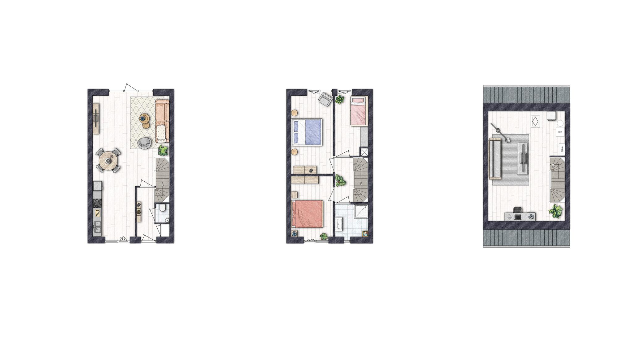 Plattegrond middenwoning