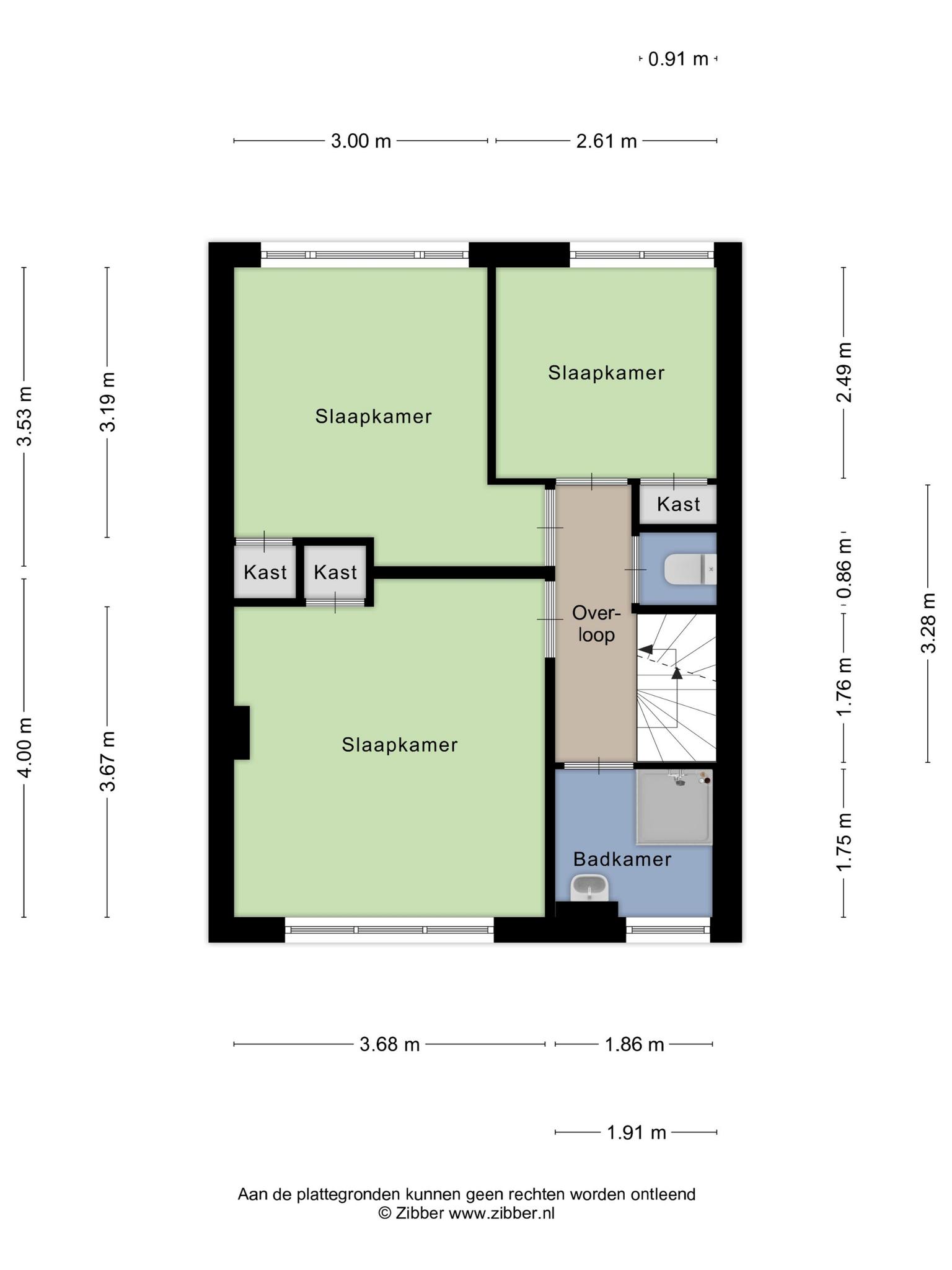 Plattegrond 1e verdieping