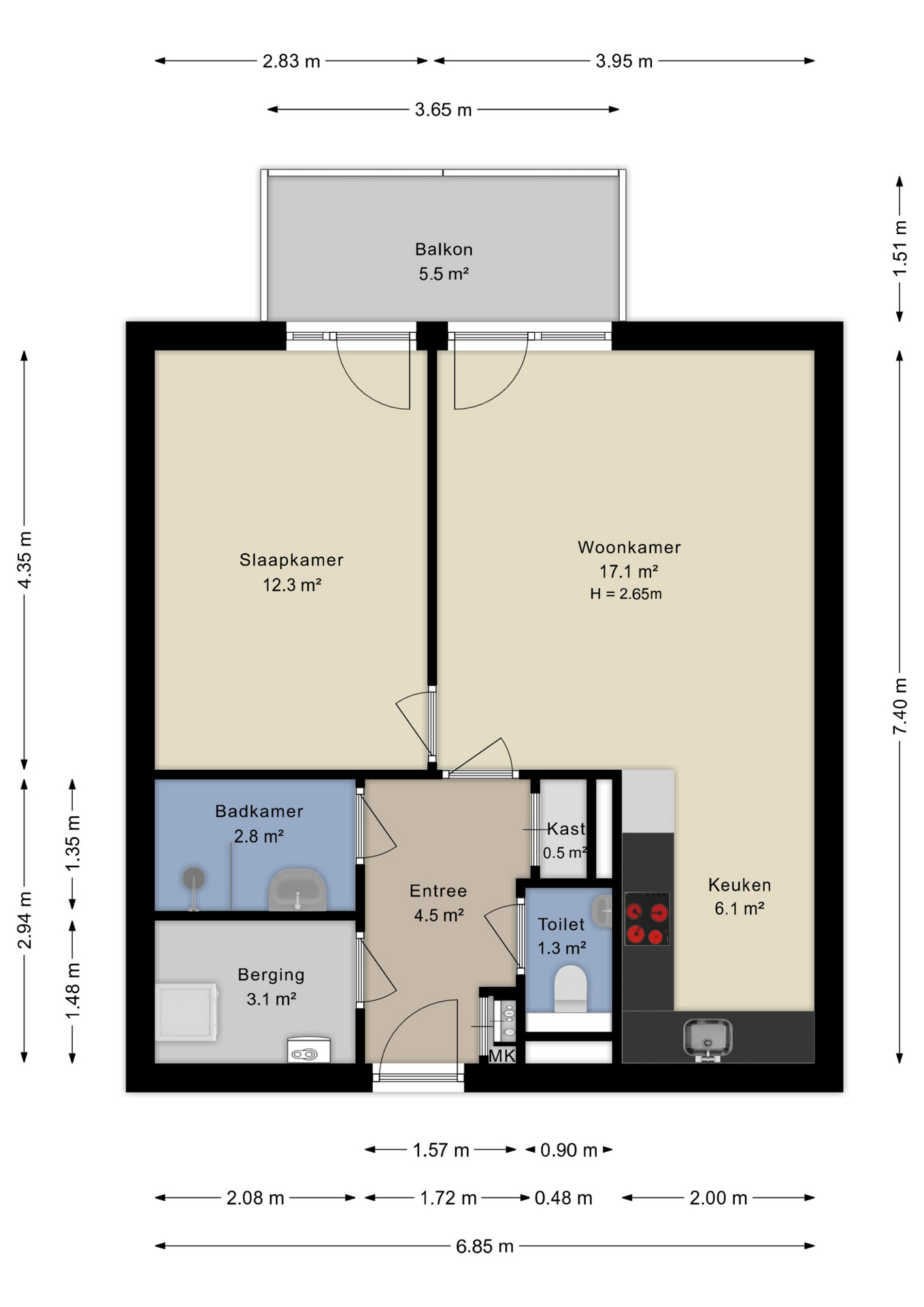 Plattegrond appartement