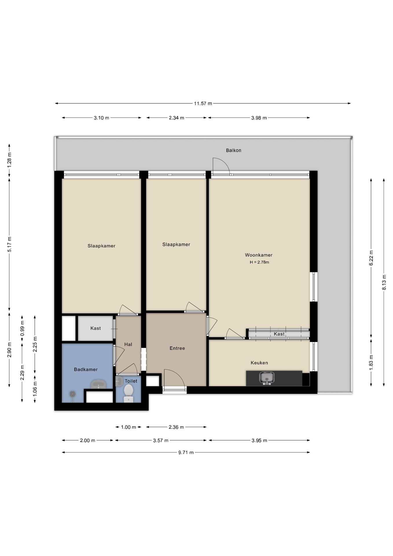 Plattegrond appartement