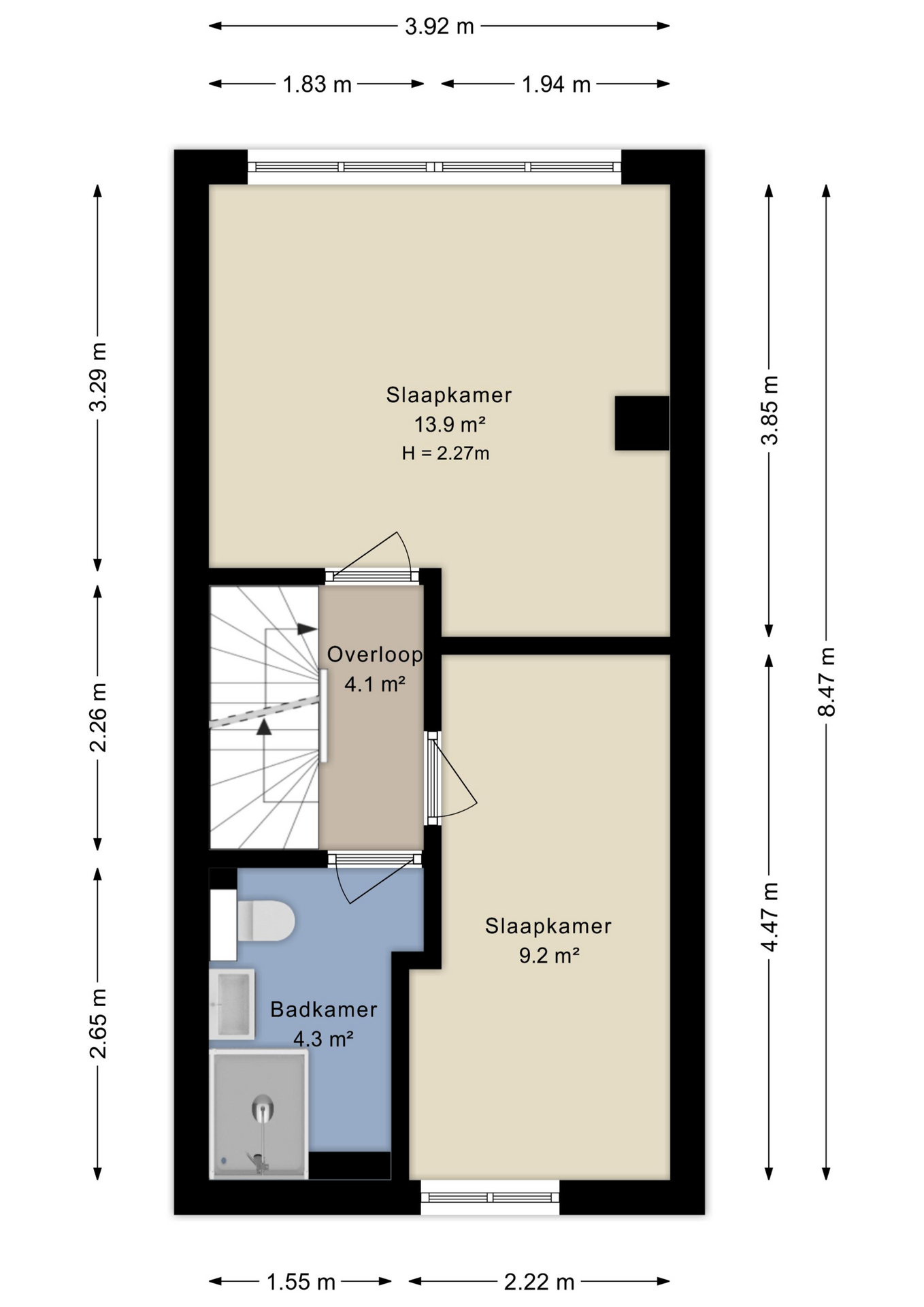 Plattegrond eerste verdieping