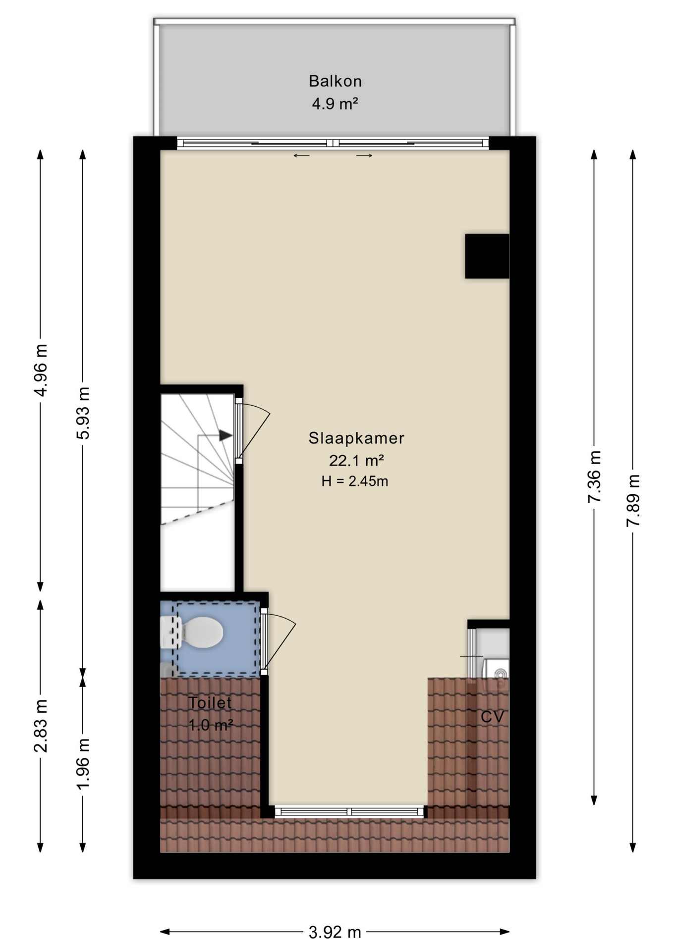 Plattegrond  tweede verdieping
