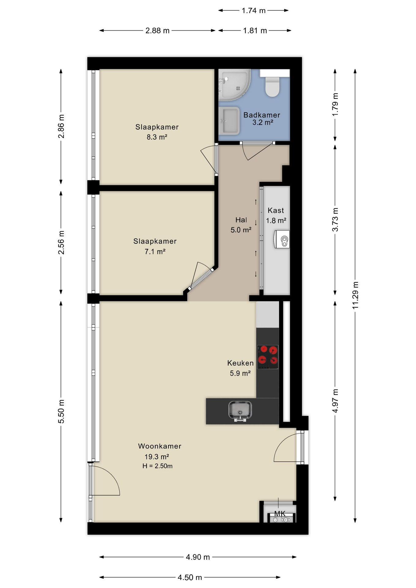 Plattegrond appartement