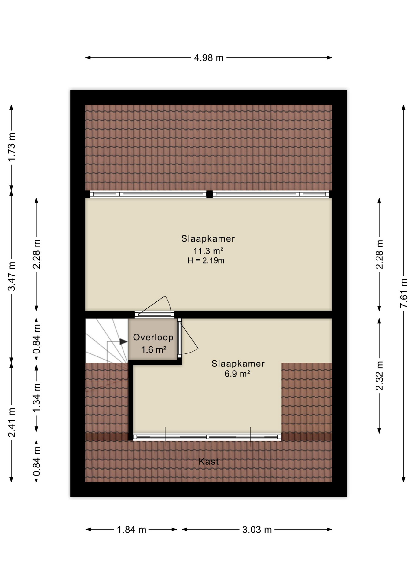 Plattegrond tweede verdieping