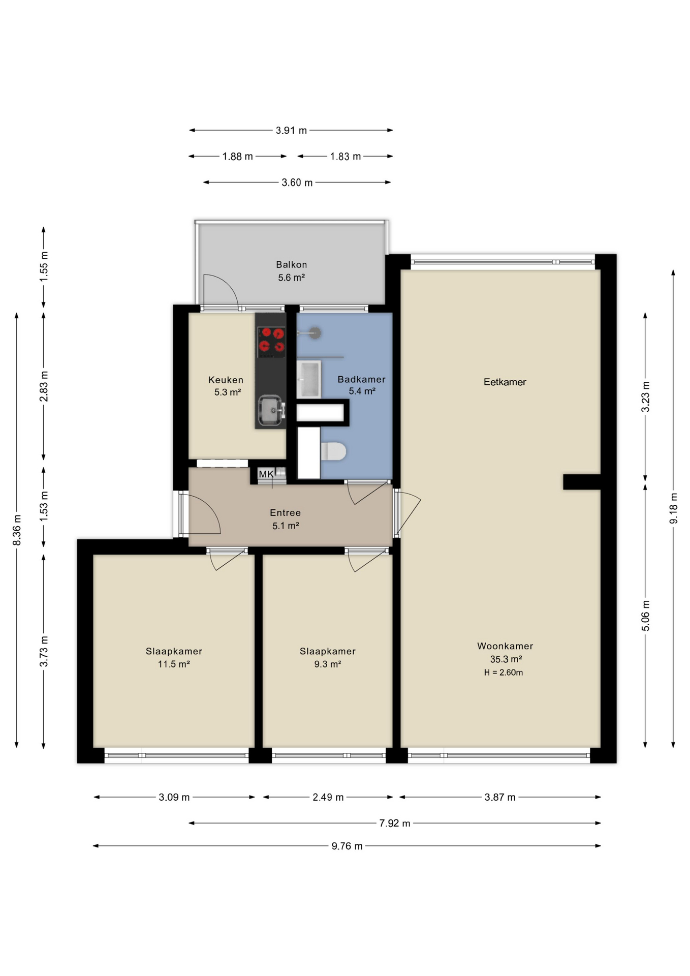 Plattegrond appartement