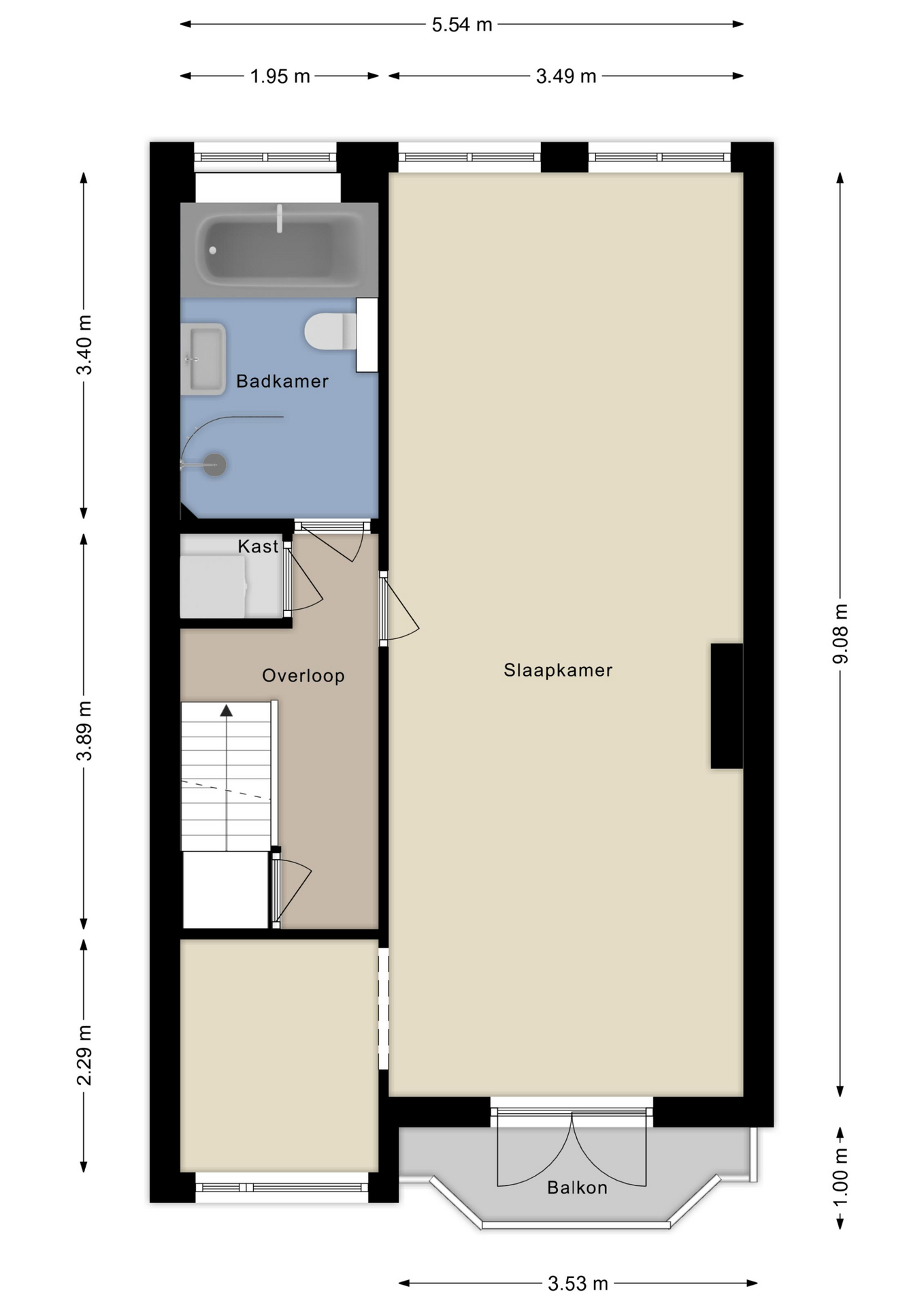 Plattegrond eerste verdieping