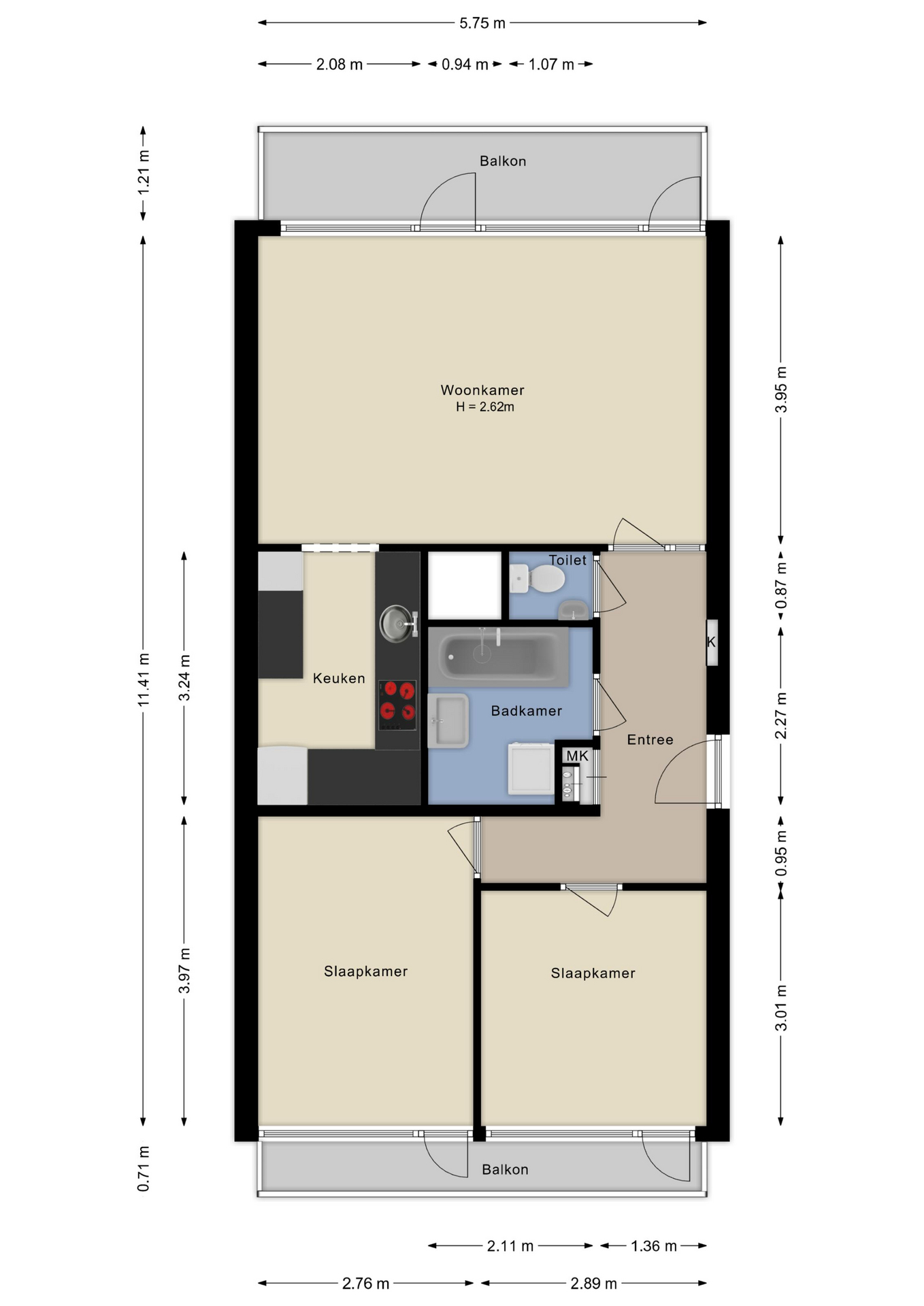 Plattegrond appartement