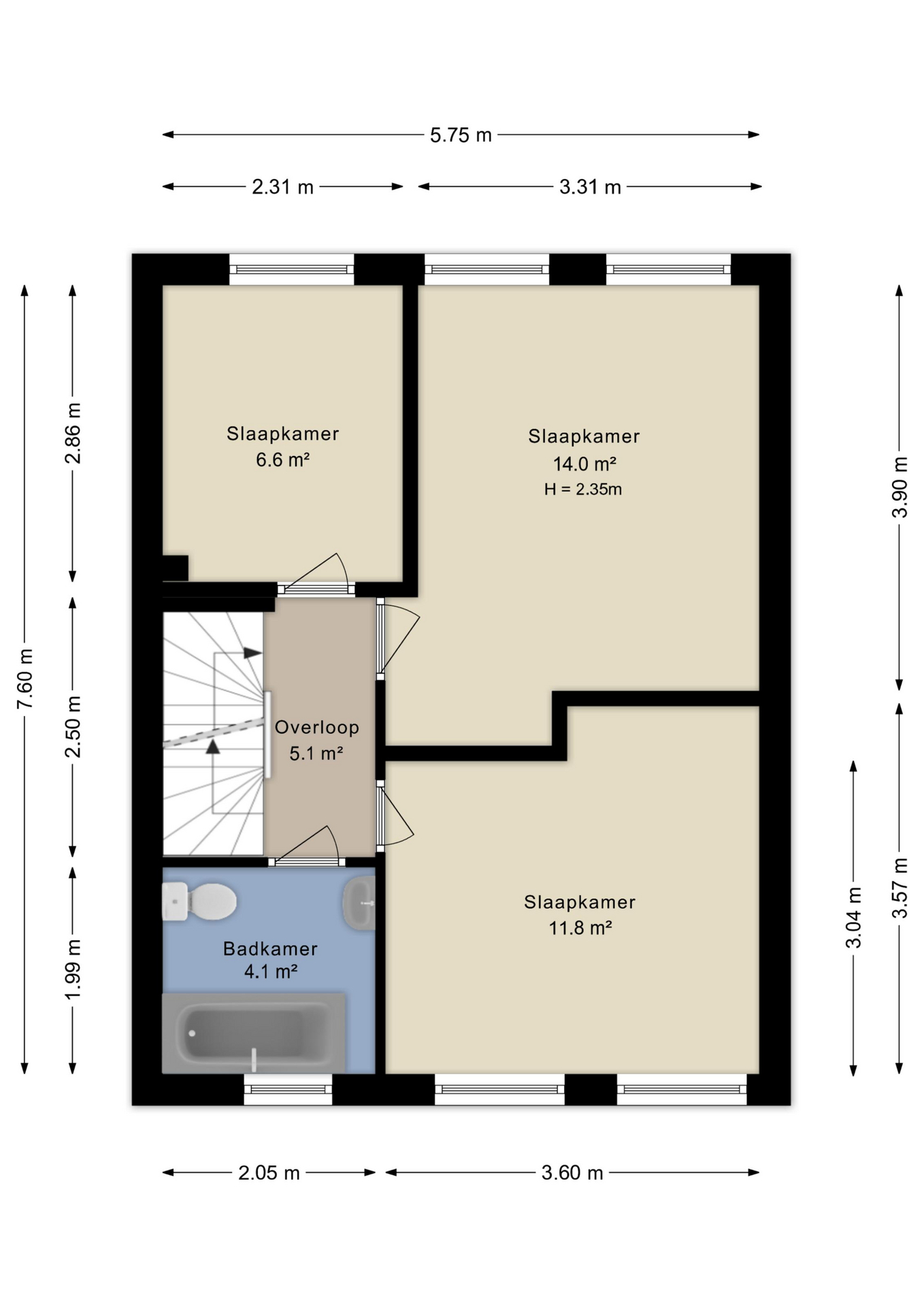 Plattegrond eerste verdieping