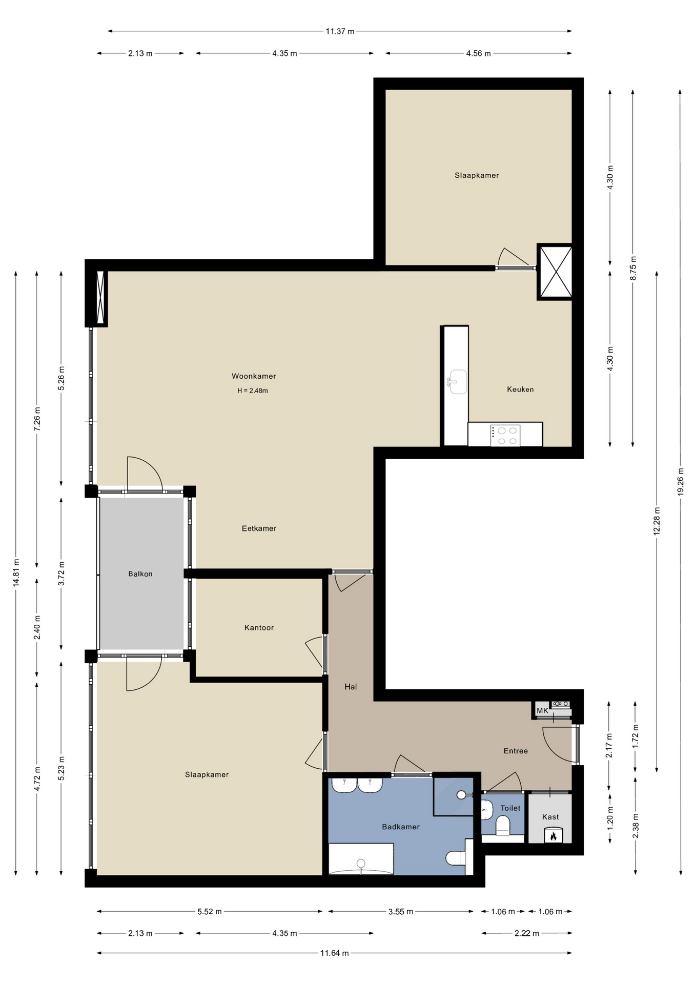 plattegrond appartement