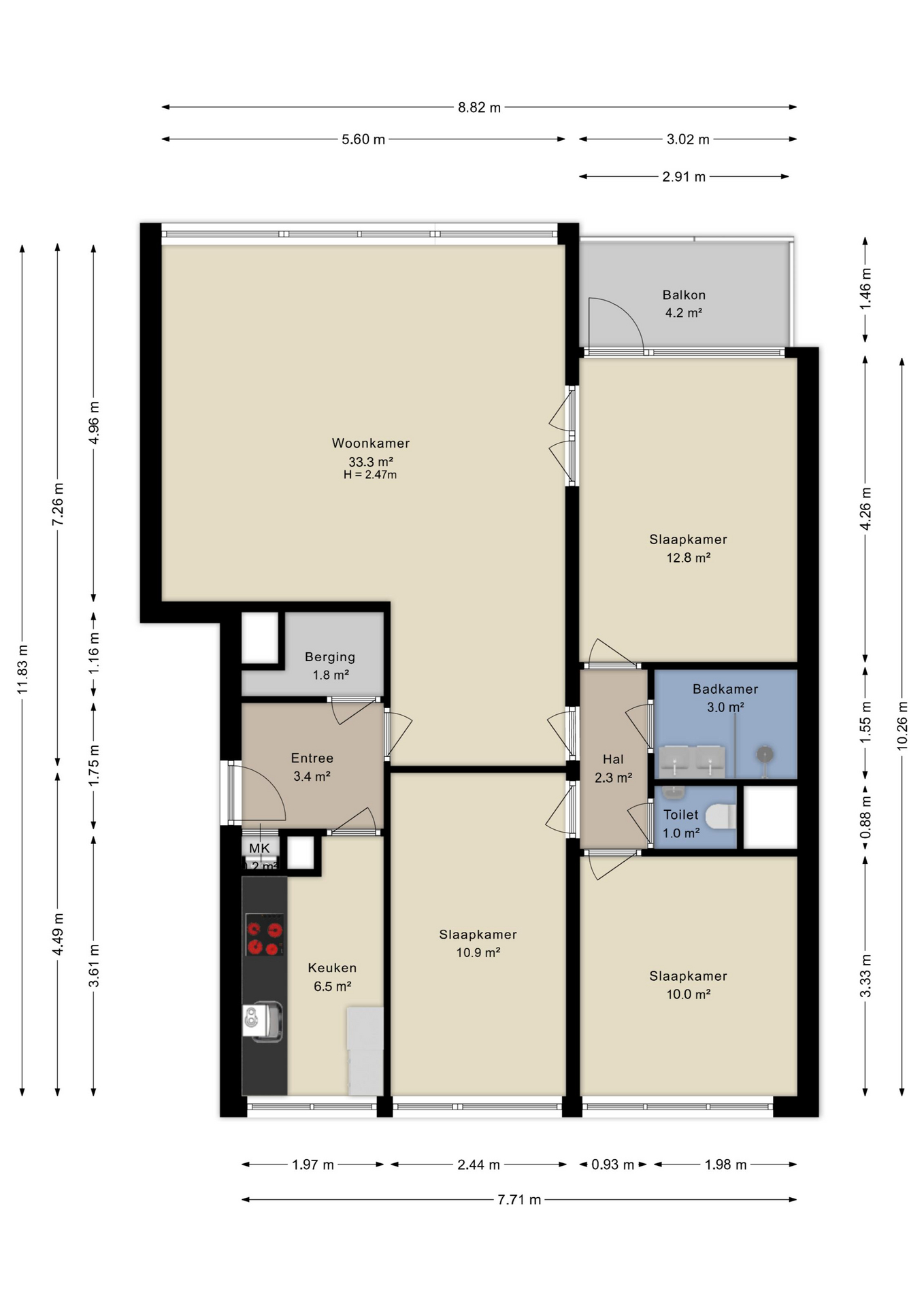 Plattegrond appartement
