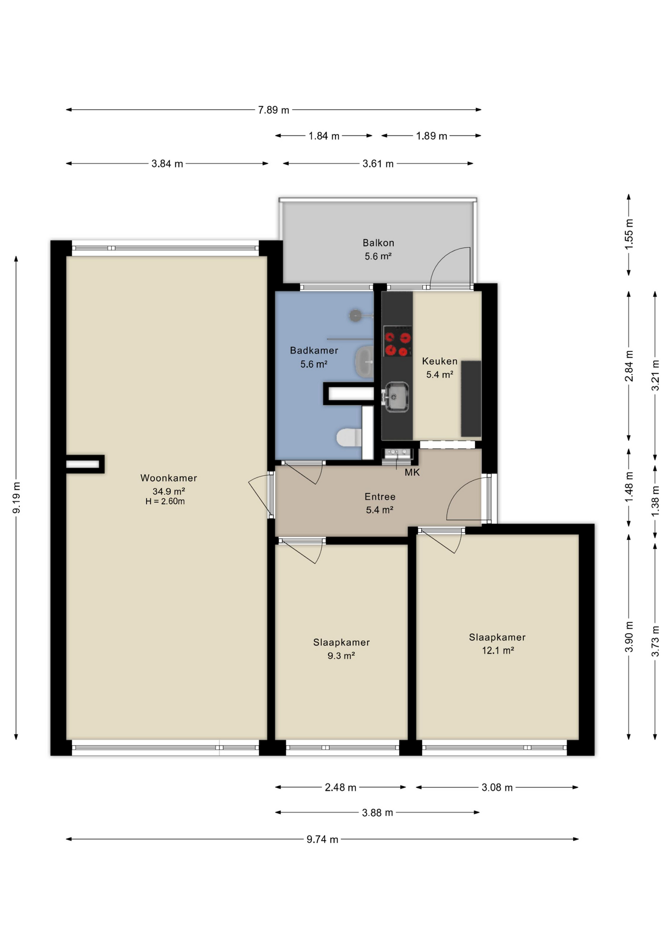 Plattegrond appartement