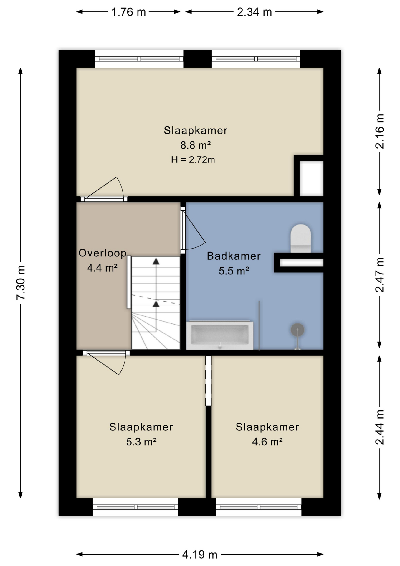 Plattegrond eerste verdieping