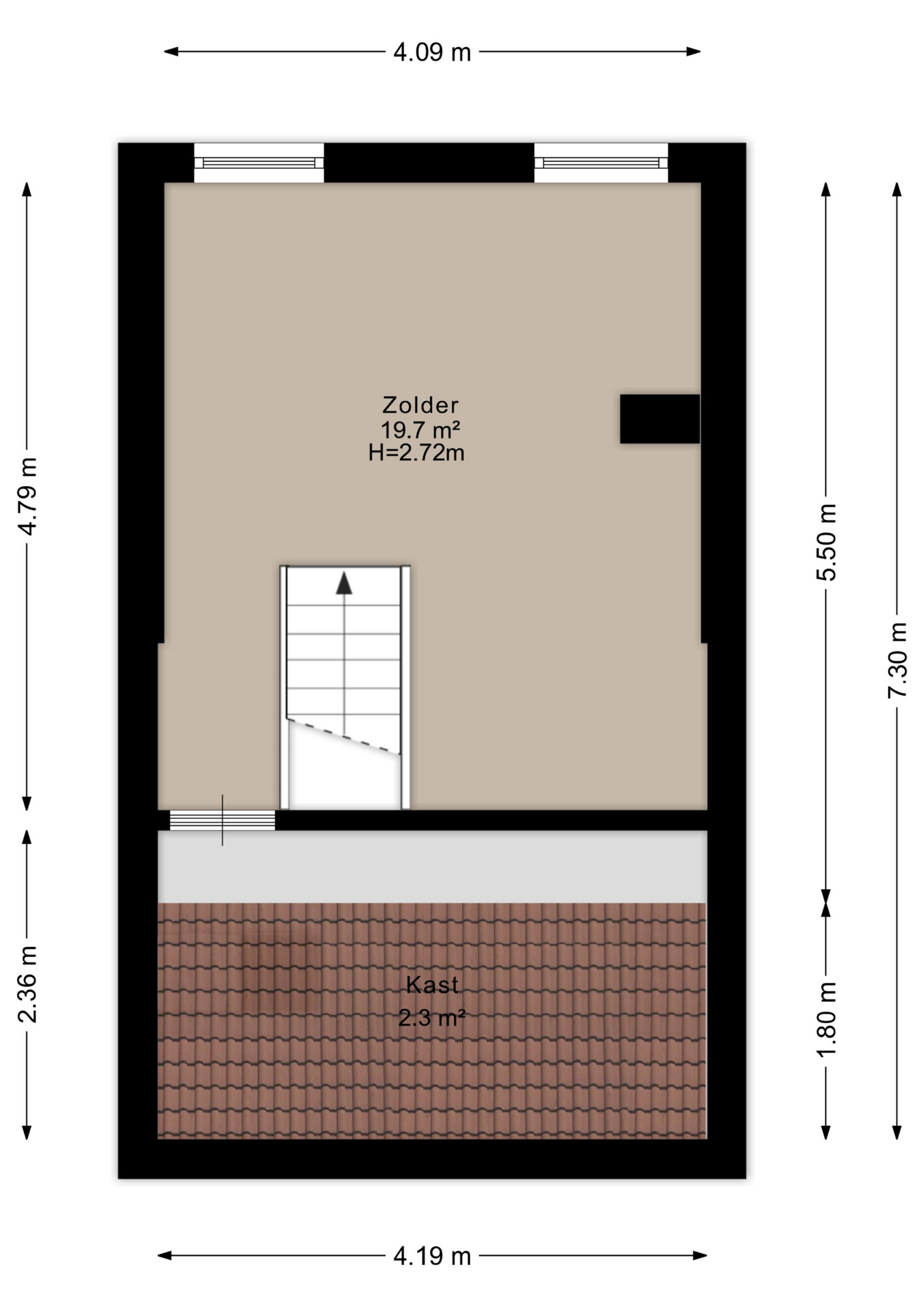 Plattegrond tweede verdieping