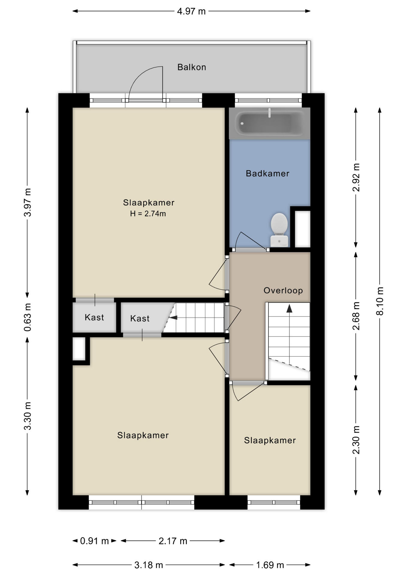 Plattegrond eerste verdieping