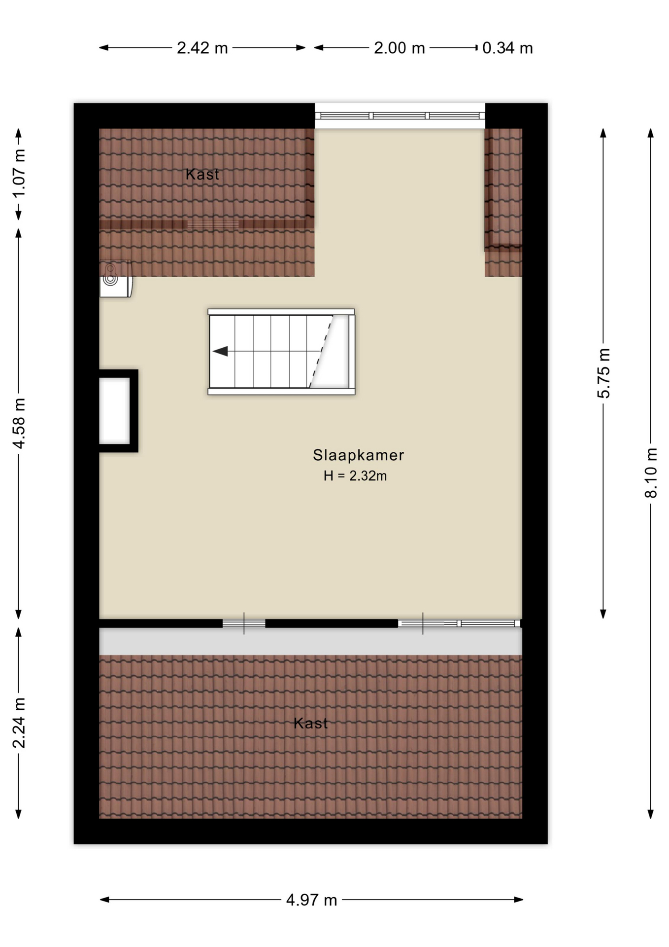 Plattegrond tweede verdieping