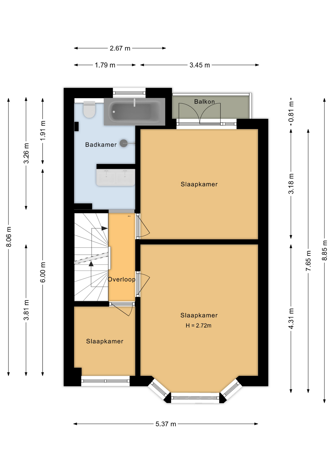 plattegrond eerste verdieping