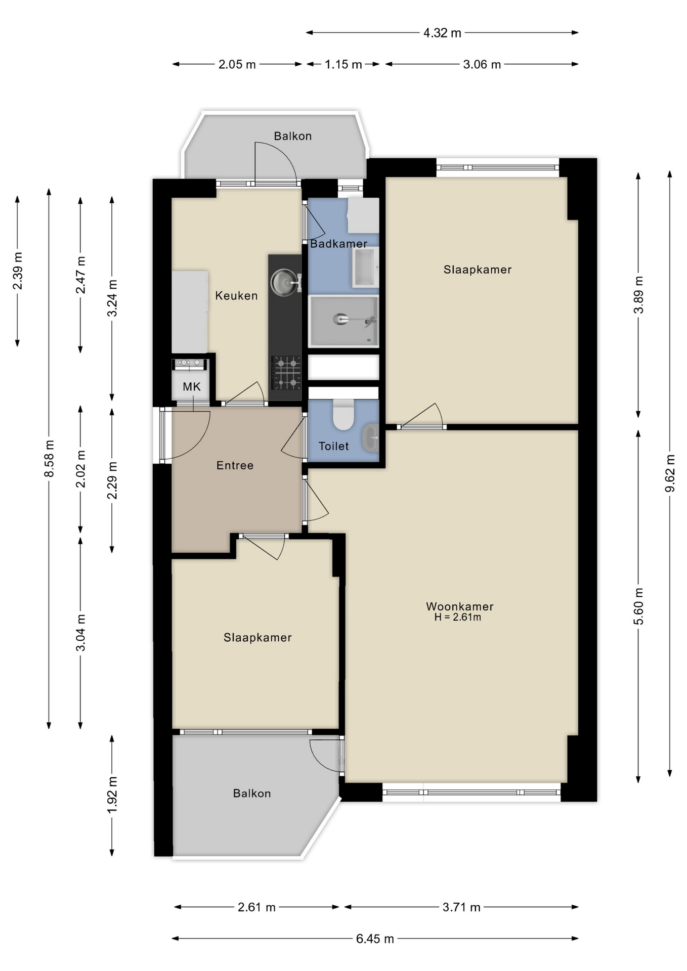 Plattegrond appartement