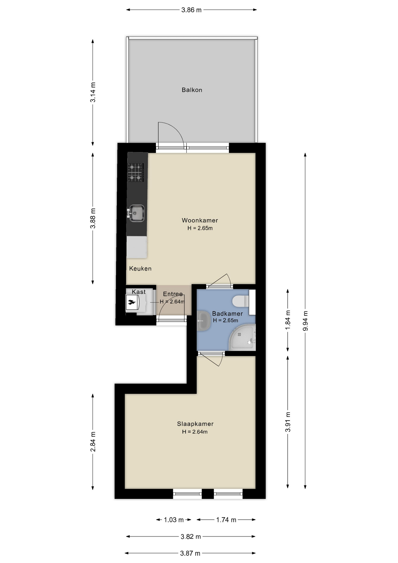 plattegrond appartement