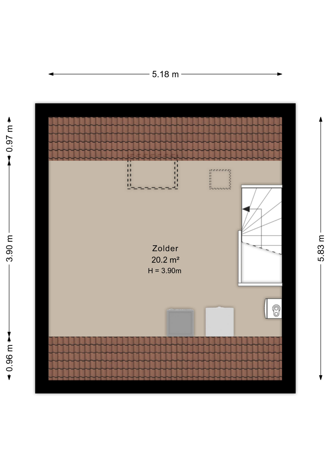 Plattegrond zolder