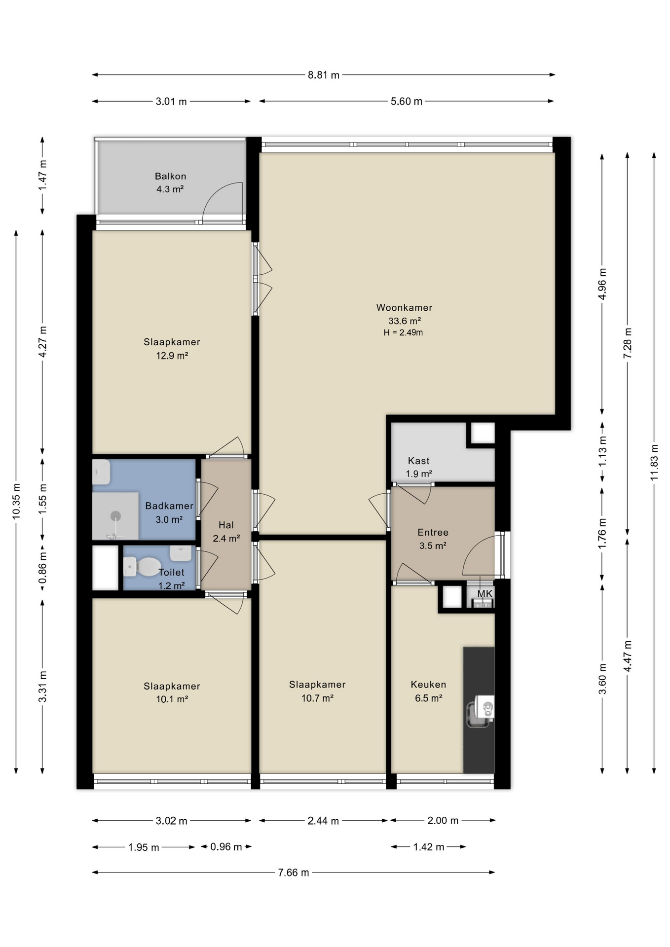 Plattegrond appartement