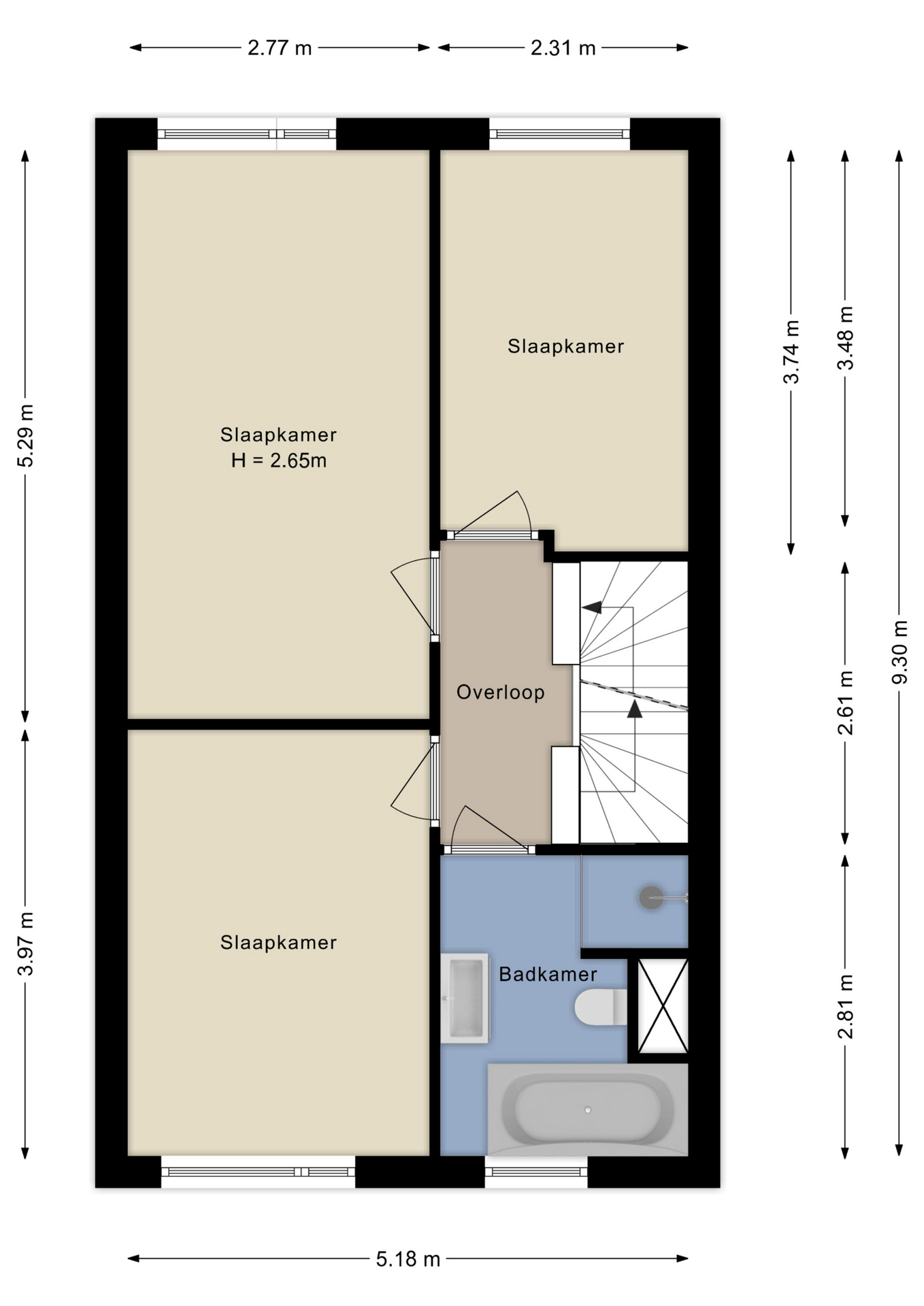 Plattegrond eerste verdieping