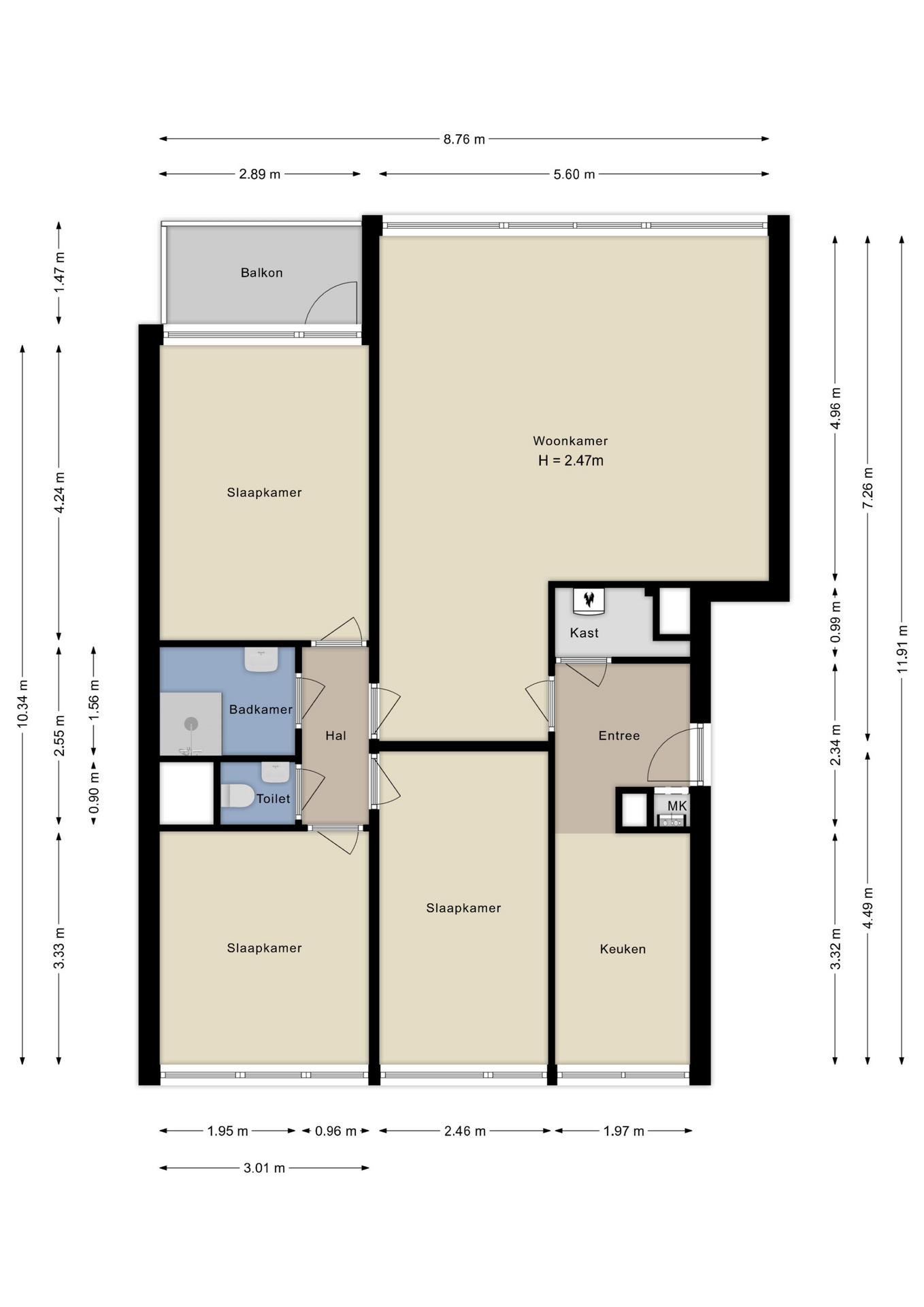 Plattegrond appartement