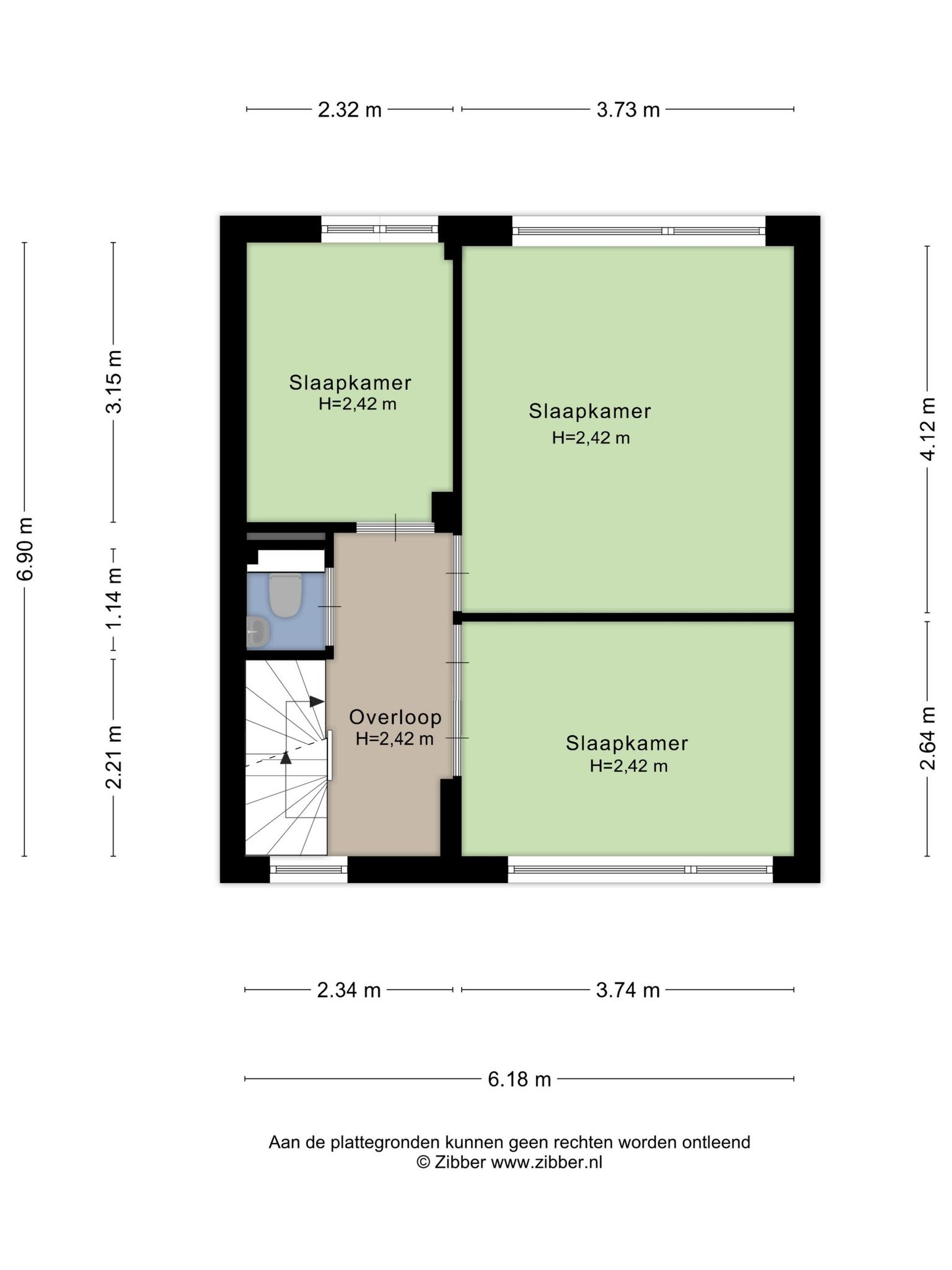 plattegrond tweede verdieping