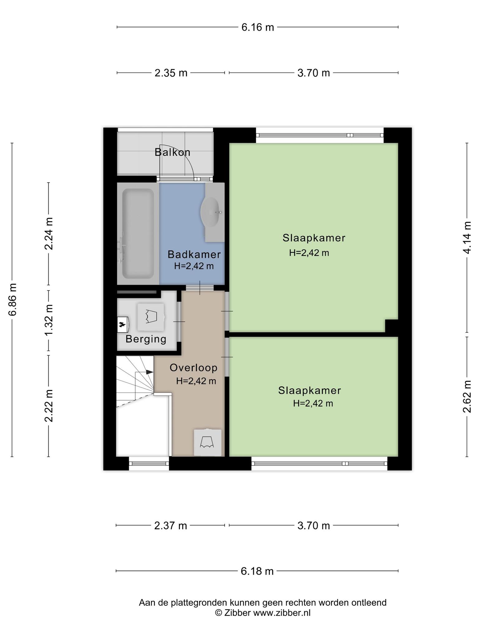 plattegrond tweede verdieping