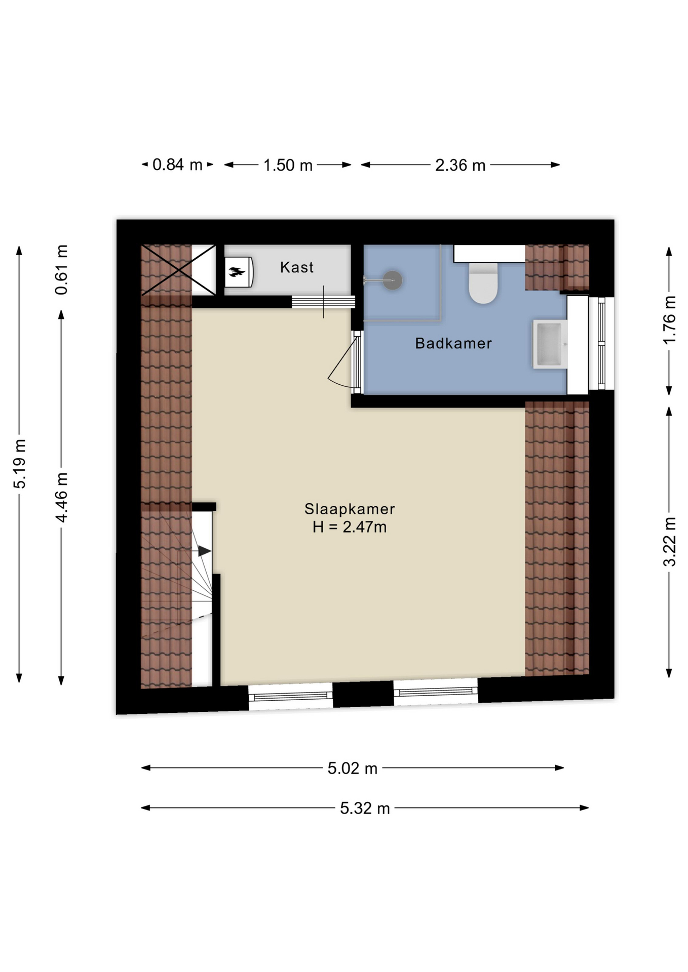 plattegrond derde verdieping