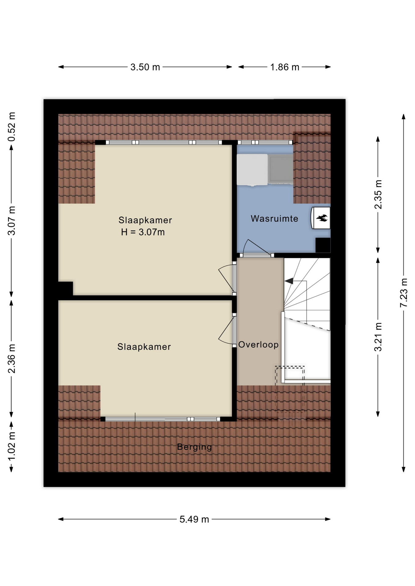 Plattegrond tweede verdieping