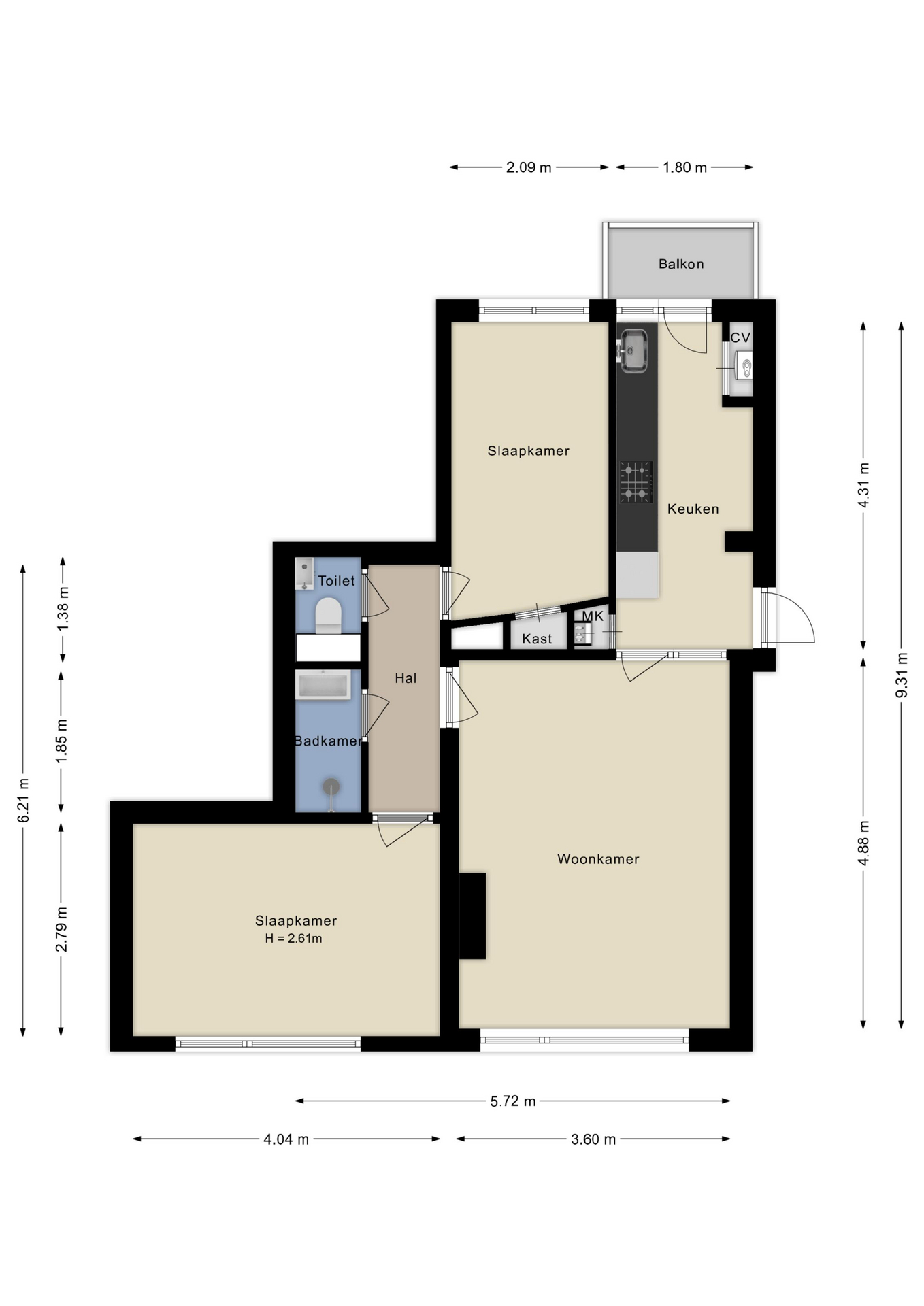 Plattegrond appartement