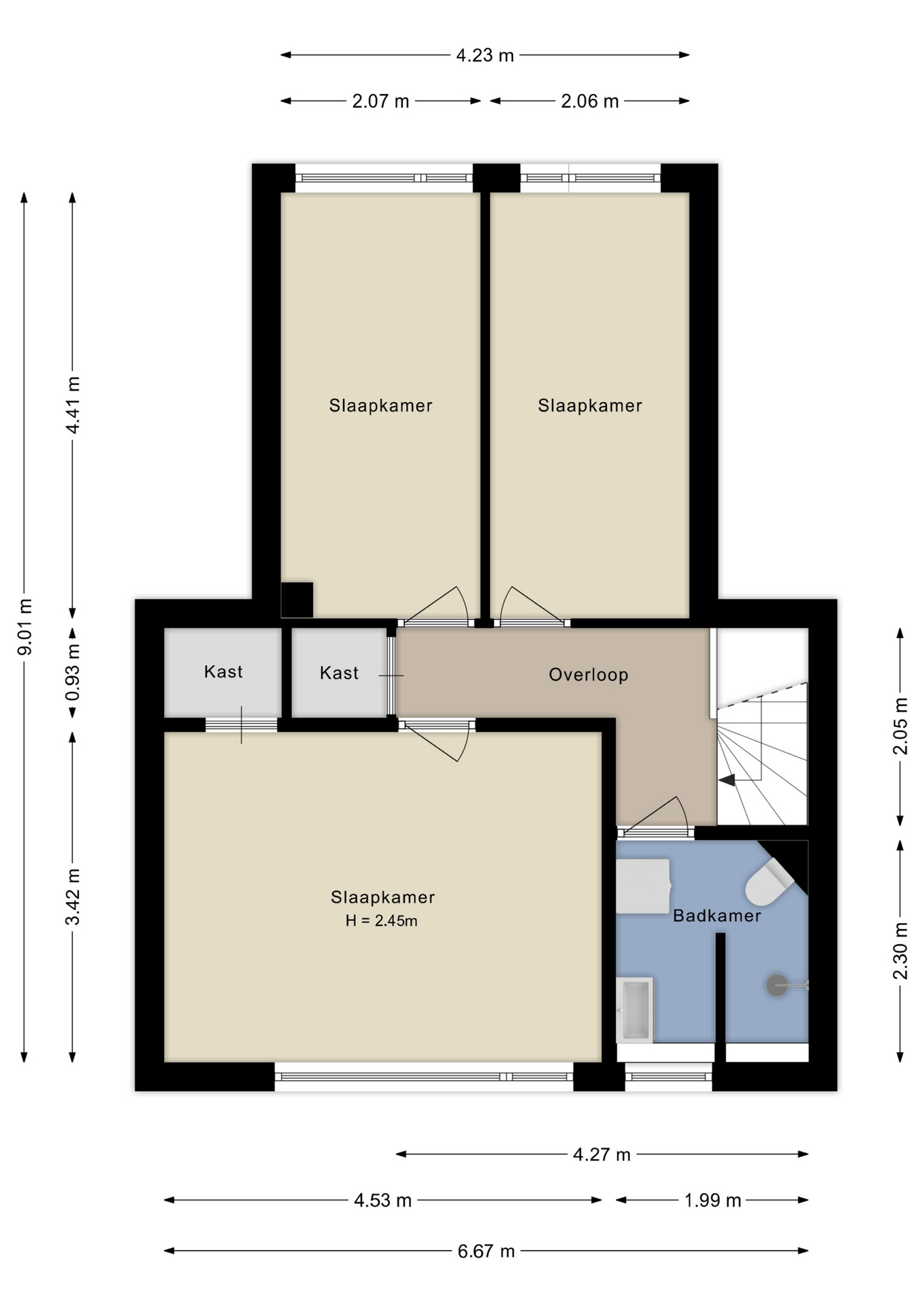 Plattegrond eerste verdieping