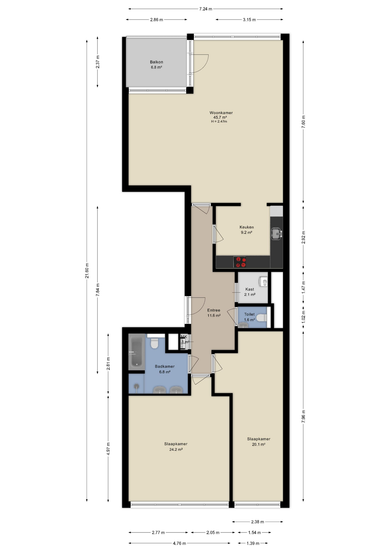 Plattegrond appartement