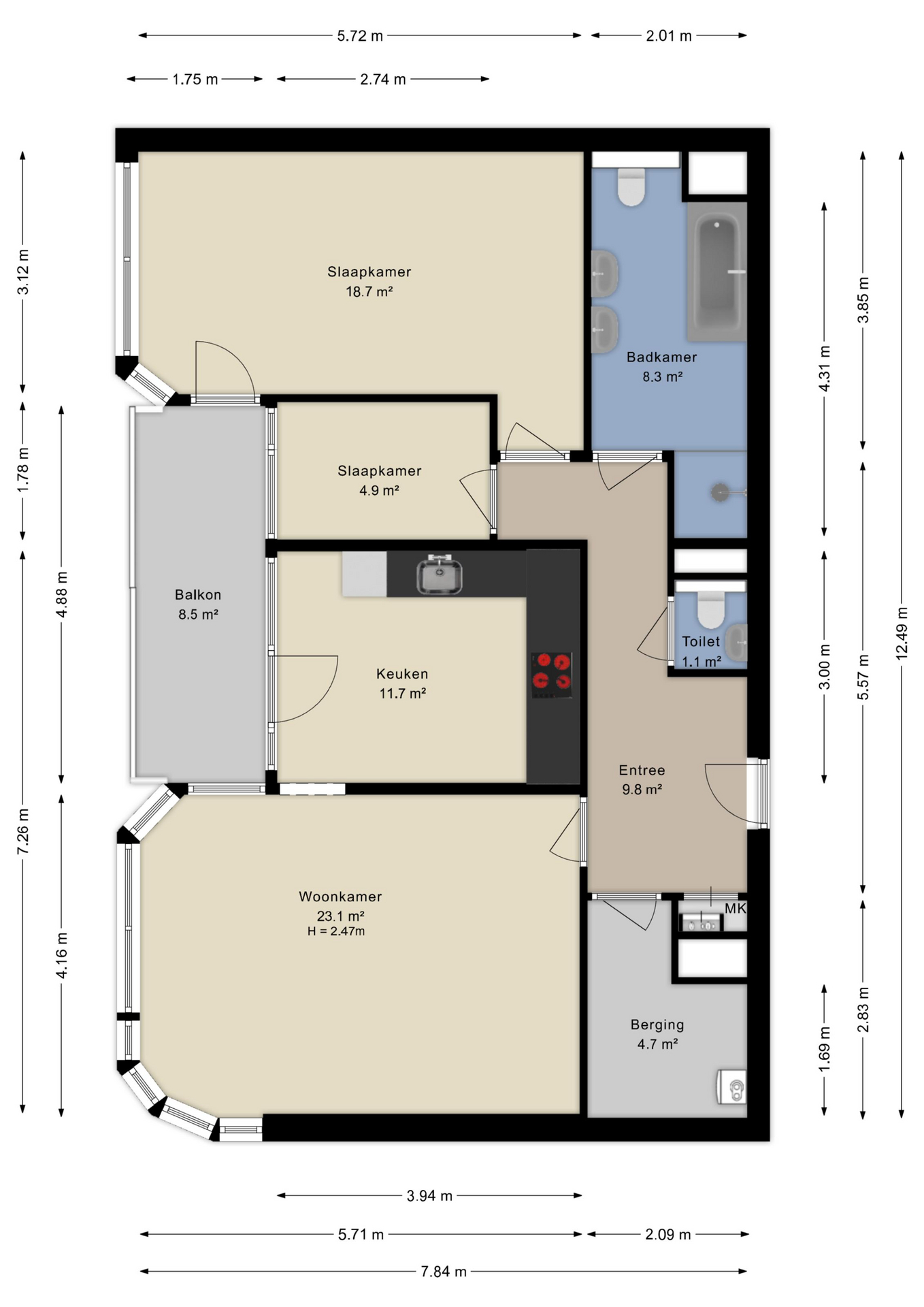 Plattegrond appartement