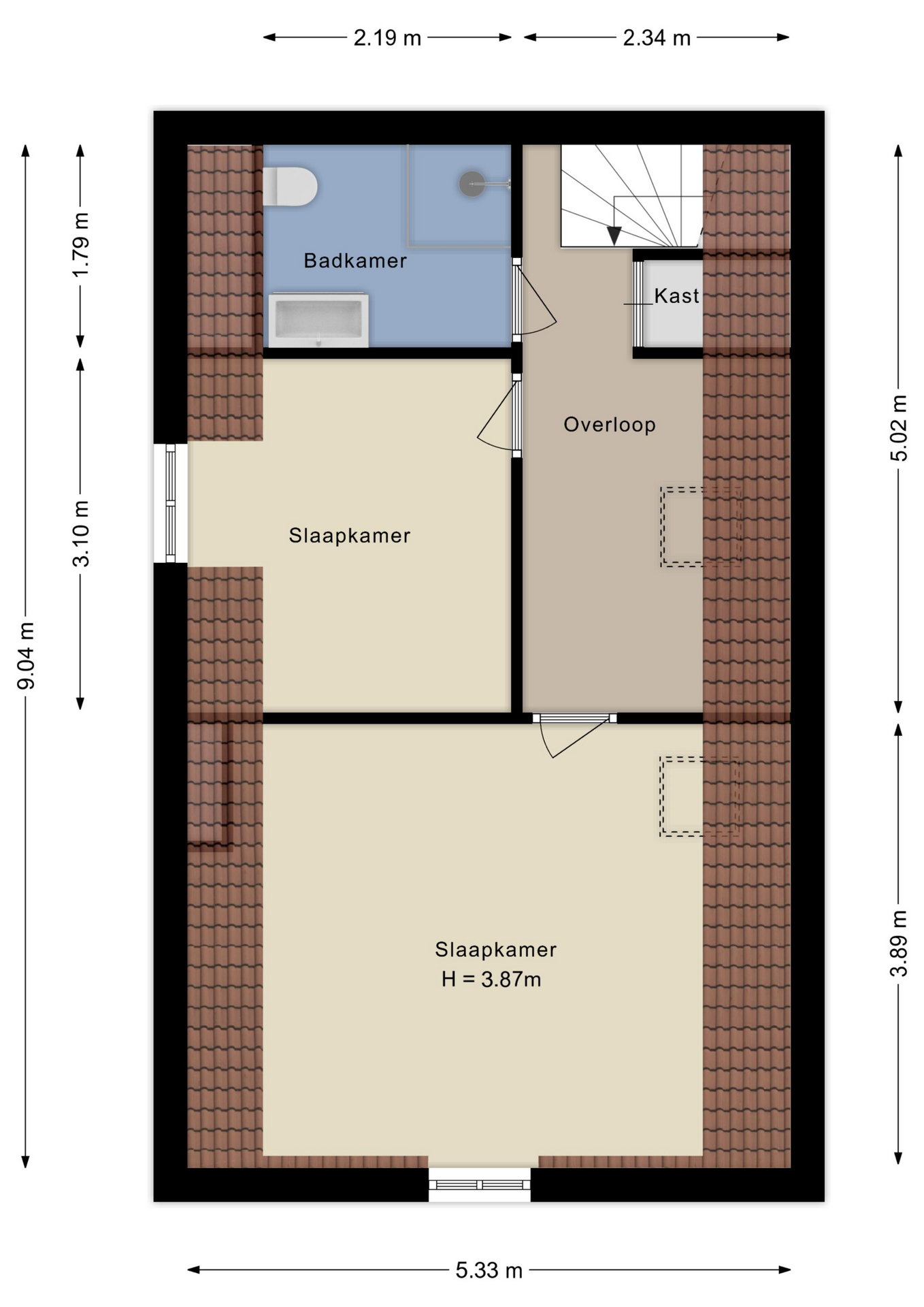 plattegrond tweede verdieping