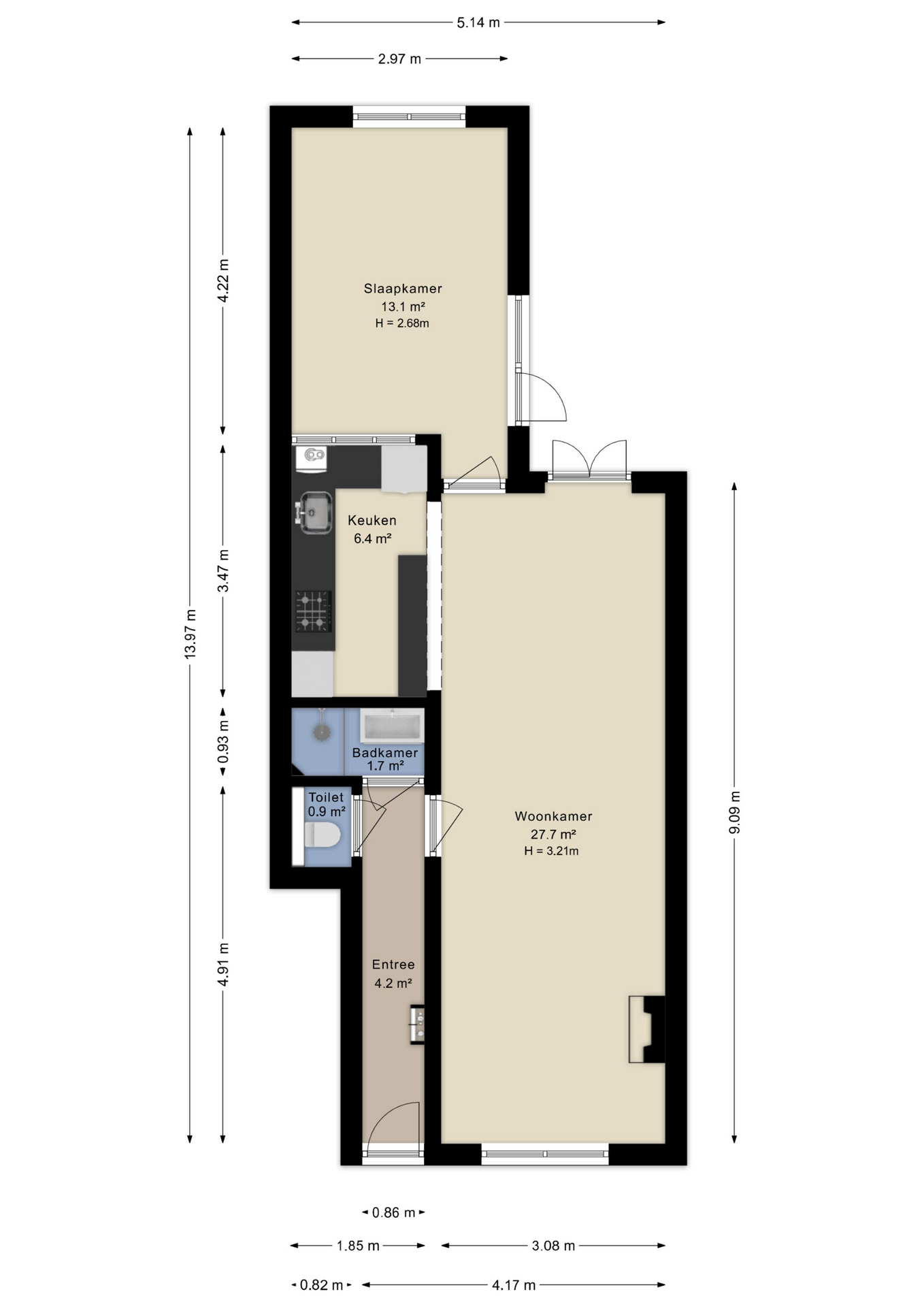 Plattegrond appartement