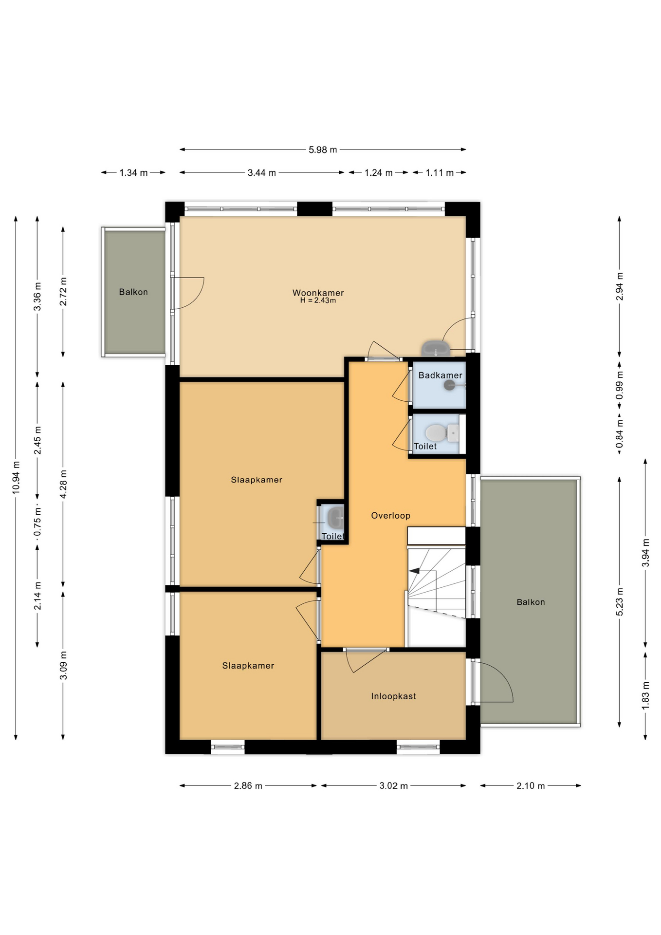 Plattegrond eerste verdieping